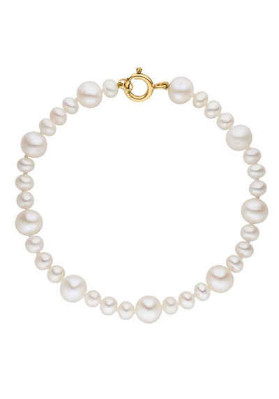 Firetti Perlenarmband Schmuck Geschenk Gold 375 Armschmuck Armkette Perle, Made in Germany - mit Süßwasserzuchtperle