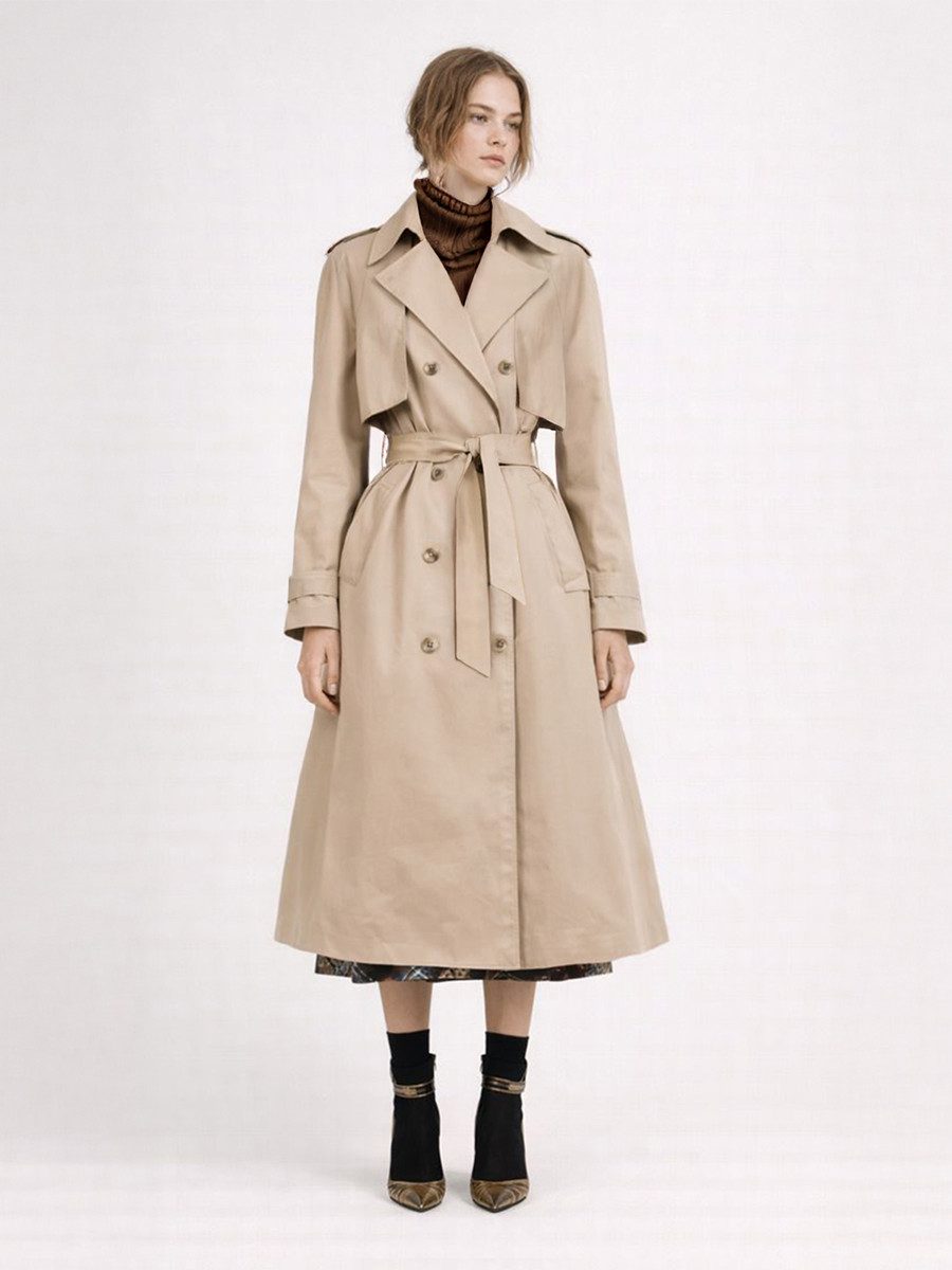 RUA & RUA Trenchcoat aus Baumwolle Gabardine für Damen in Beige günstig online kaufen