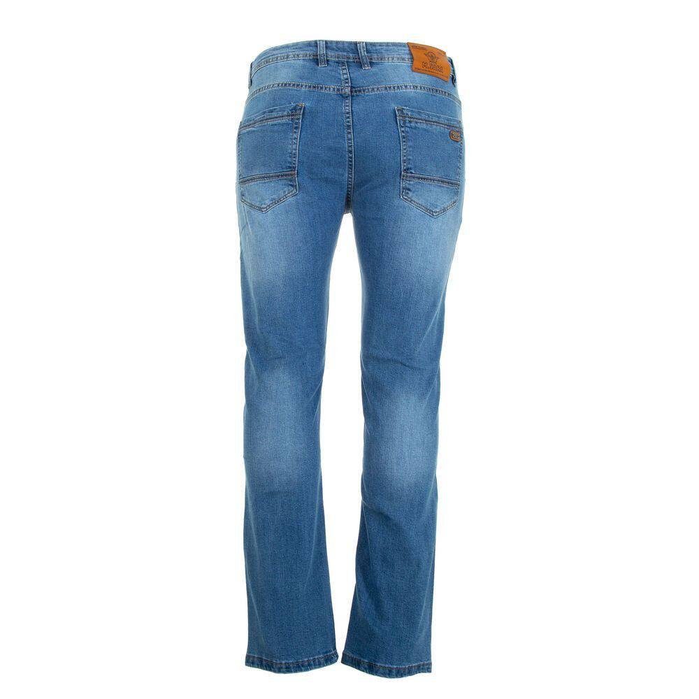 Jeansstoff Herren Freizeit Stretch Blau Jeans in Ital-Design Stretch-Jeans