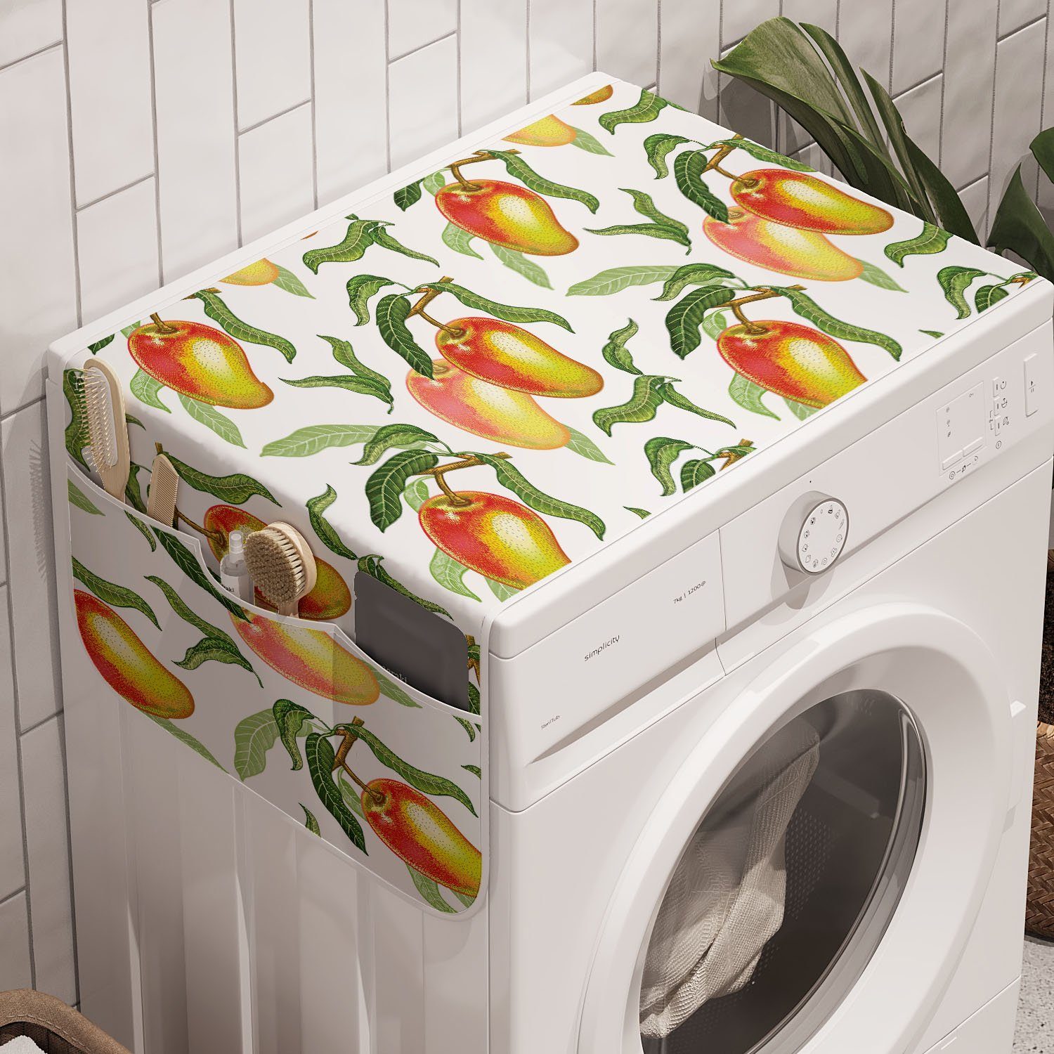 und Abakuhaus Waschmaschine und Reife Tropisch Anti-Rutsch-Stoffabdeckung für Mangos Trockner, Badorganizer Lecker