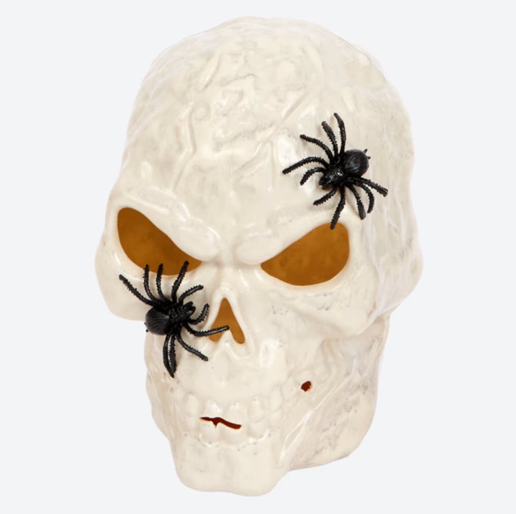 Spectrum Dekofigur Halloween drehendes Licht Skull Totenkopf Totenschädel