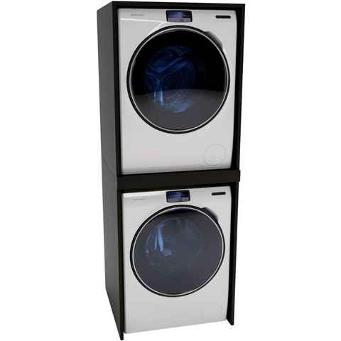 CraftPAK Waschmaschinenumbauschrank Waschmaschinenschrank für Waschmaschine & Wäschetrockner 66x180x65 cm Badmöbel, Umbauschrank für Bad