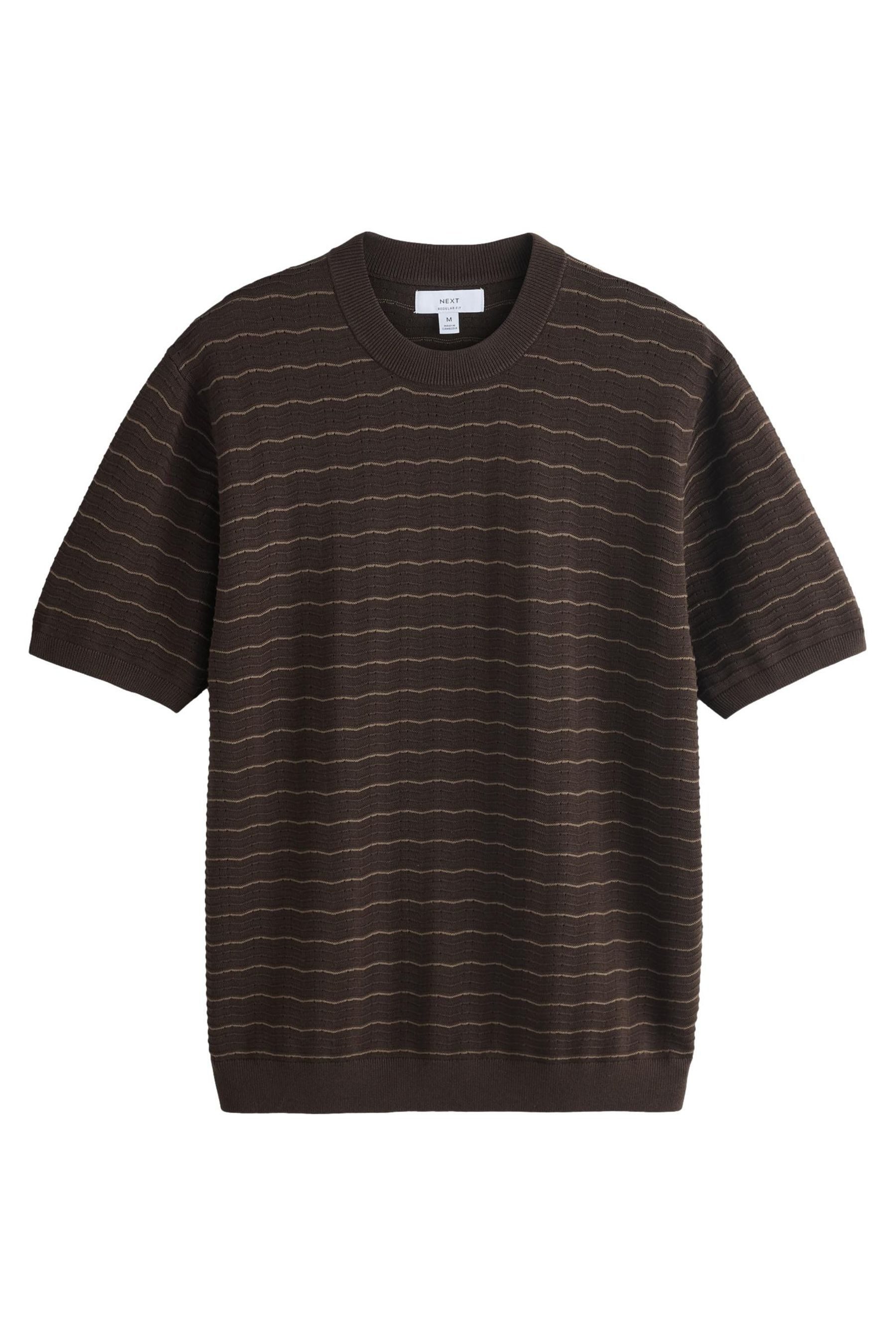 Next T-Shirt Regular Fit Kurzarm-T-Shirt aus Strukturstrick (1-tlg)
