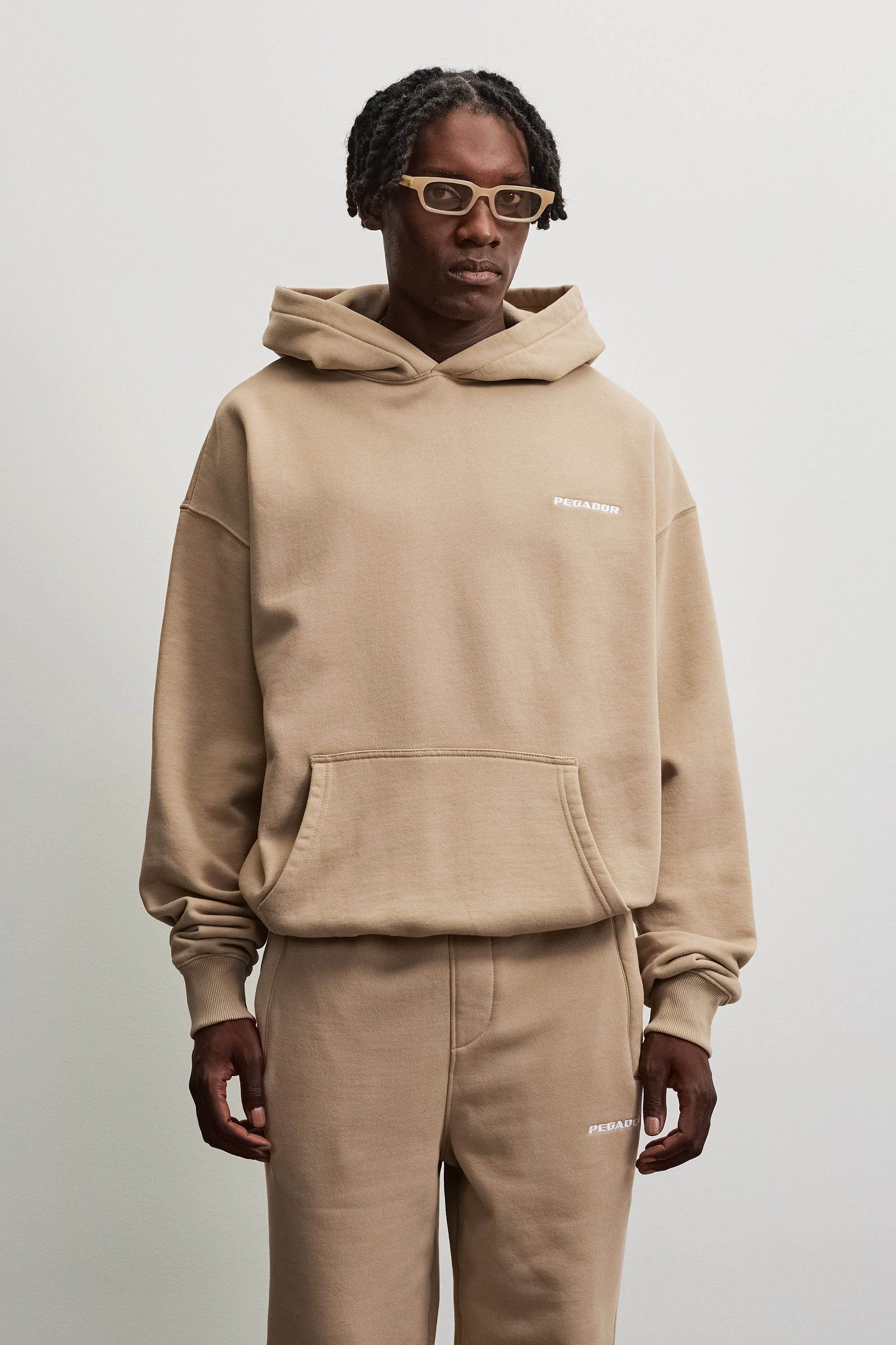 PEGADOR Kapuzensweatshirt Logo Oversized Hoodie Baumwollmischung, oversize