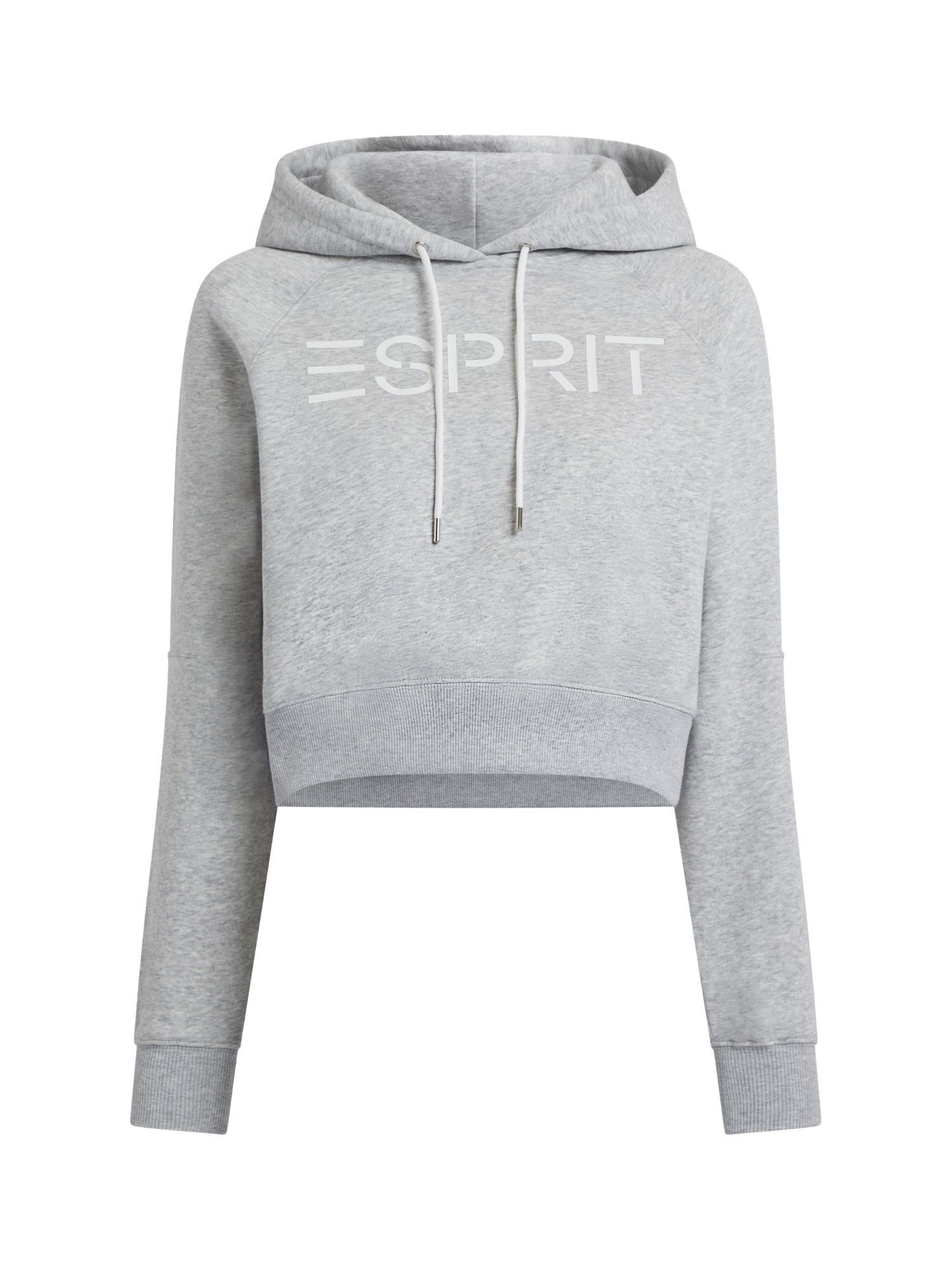 GREY Cropped-Hoodie Esprit LIGHT Sweatshirt mit Logo (1-tlg)