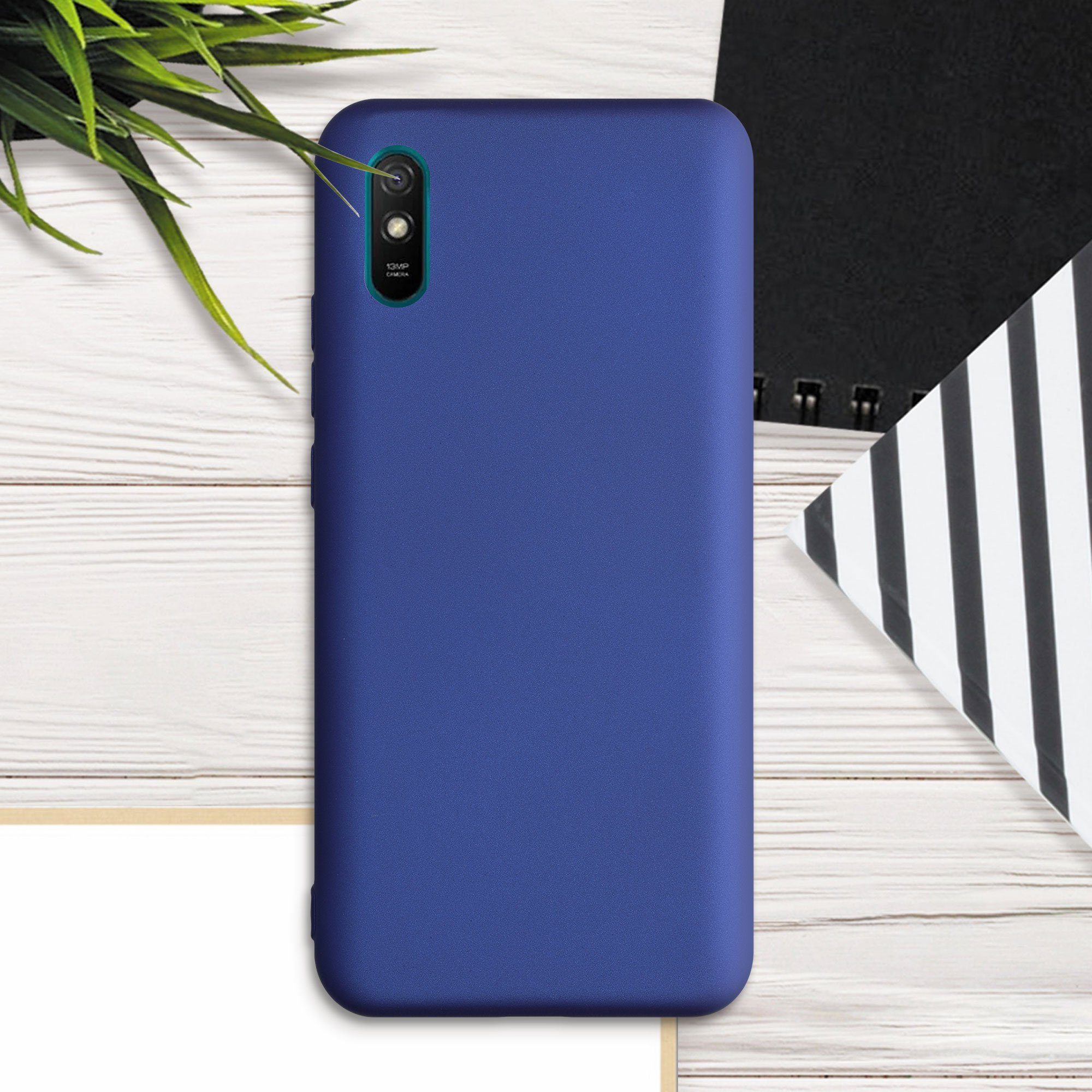 kwmobile Handyhülle Handyhülle für Xiaomi Redmi 9A / 9AT Hülle, Silikon Case metallisch schimmernd - Schutzhülle Cover