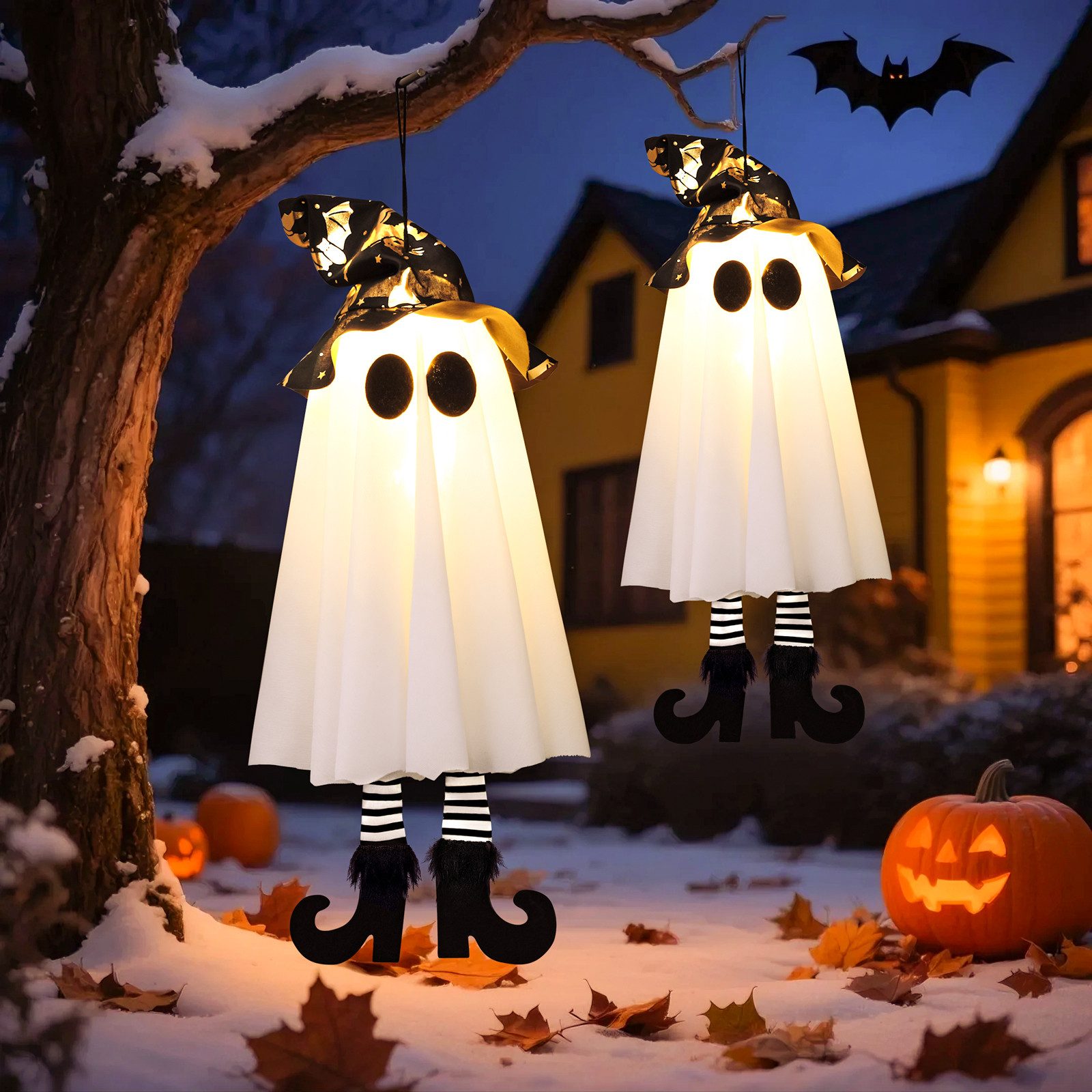 MUPOO Dekohänger Halloween Hängegeister Dekoration,LED-Lichterkette Geister günstig online kaufen