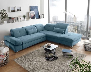 ED EXCITING DESIGN Ecksofa, MELFI Ecksofa Polstergarnitur Sofagarnitur 275 x 245 cm Denim