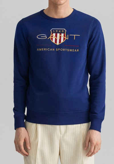 Gant Sweatshirt »ARCHIVE SHIELD C-NECK« mit geripptem Rundhalsausschnitt