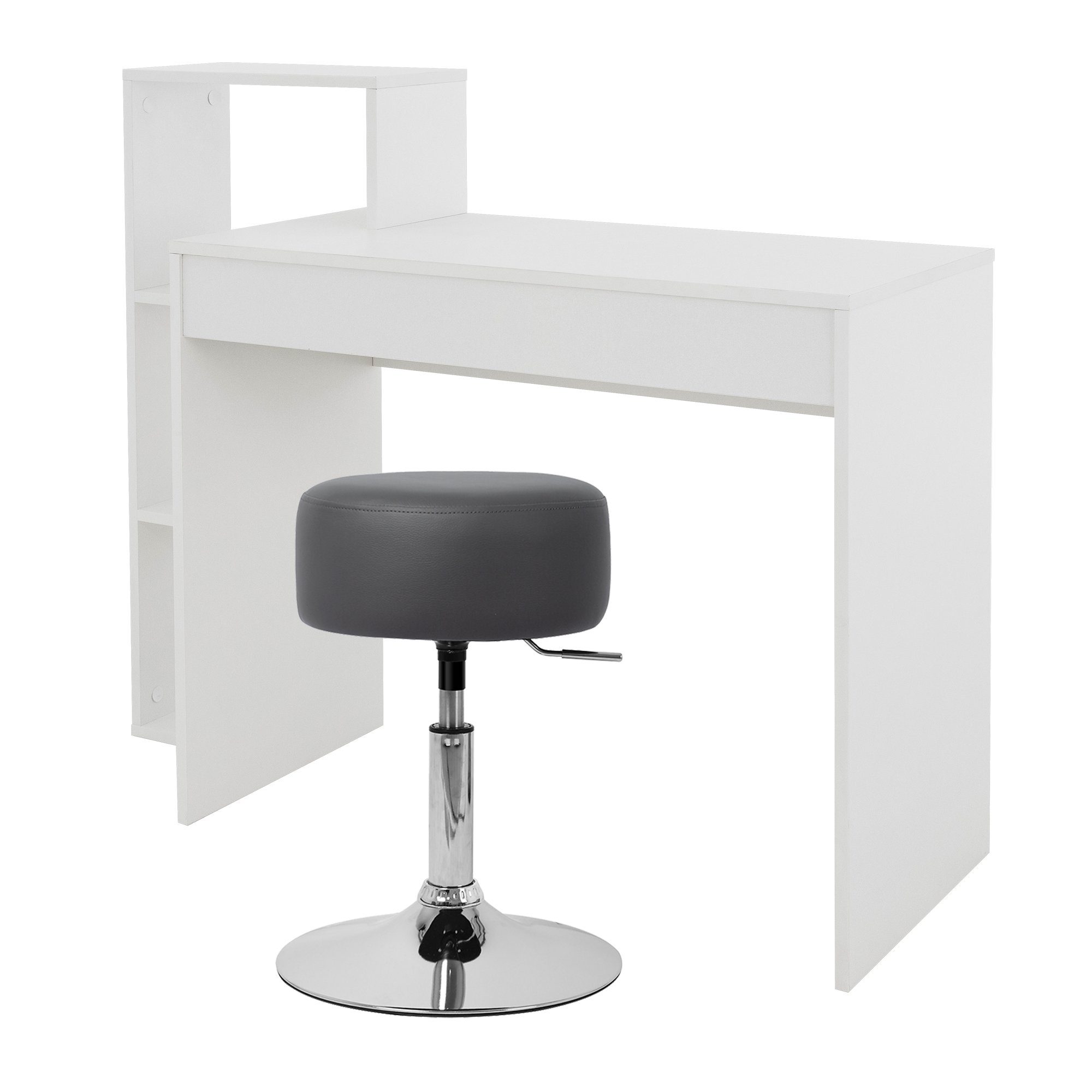 ML-DESIGN Schreibtisch Schreibtisch mit Sitzhocker 110x72x40 cm Weiß