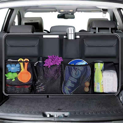 Intirilife Rücksitzorganizer (1-tlg), Kofferraum Hängetaschen Rücksitz Aufbewahrungsnetze Schwarz 86.5 x 45