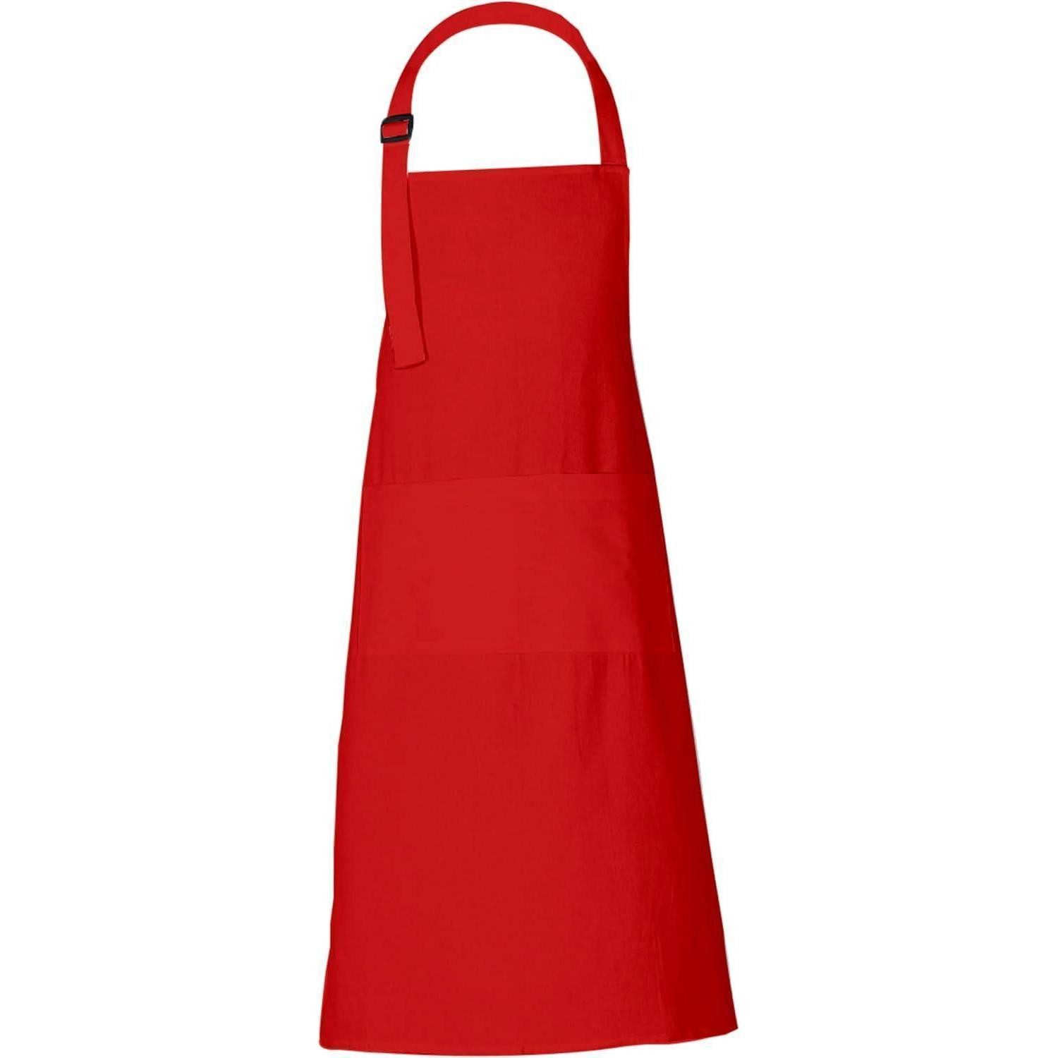 LuxusKollektion Kochschürze Kochschürze Baumwolle 3 Taschen 69x89 cm Frauen Männer 1 Rot