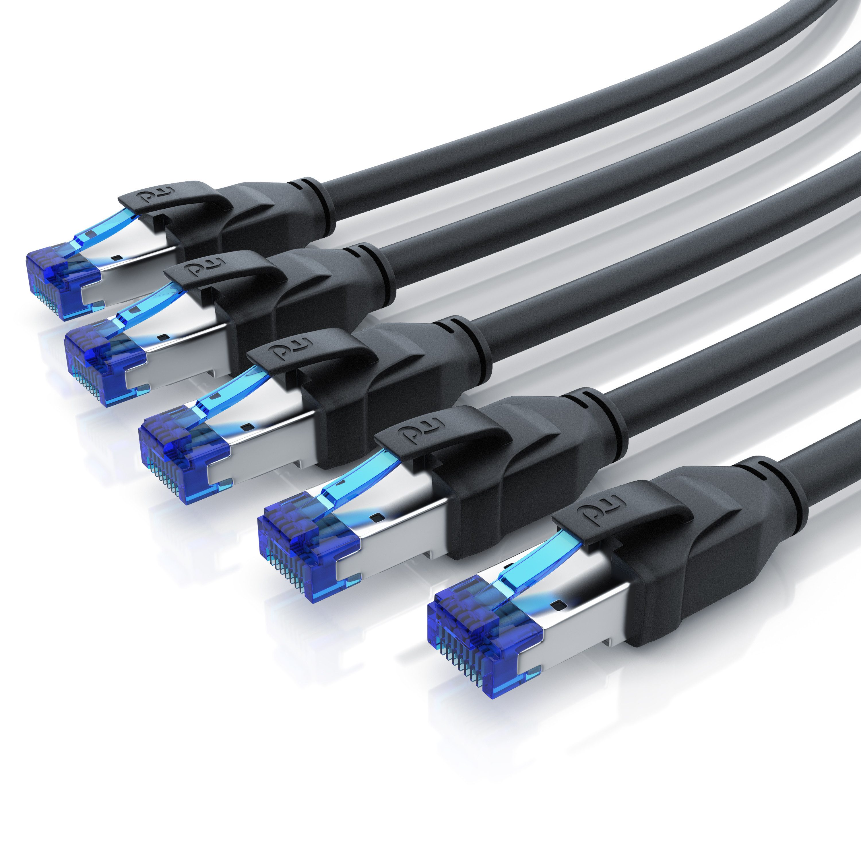 Primewire LAN-Kabel, CAT.8, RJ-45 (Ethernet) (25 cm), Patchkabel CAT 8 Gigabit Ethernet 40 Gbit/s S/FTP Netzwerkkabel, 0,25m