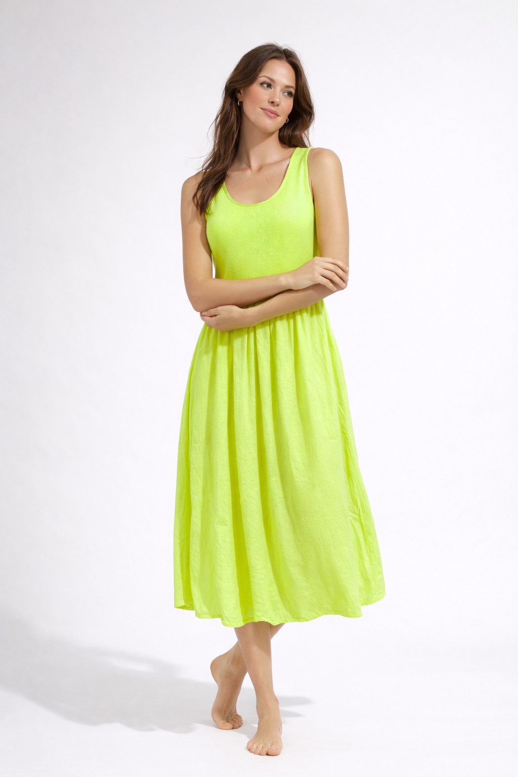ITALY VIBES Sommerkleid - Kleid Damen - Midikleid - Jerseykleid - ärmelloses Kleid ONE SIZE / passend für Größe XS - L