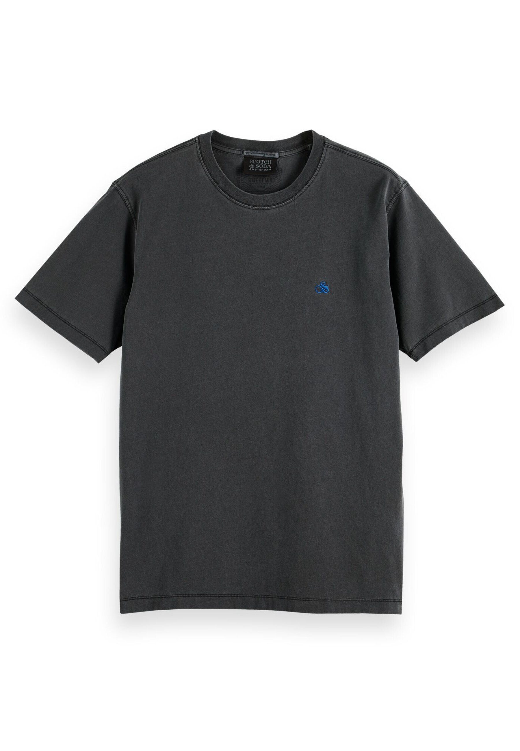 T-Shirt Shirt Kurzarmshirt mit Rundhals und Logo-Stitching