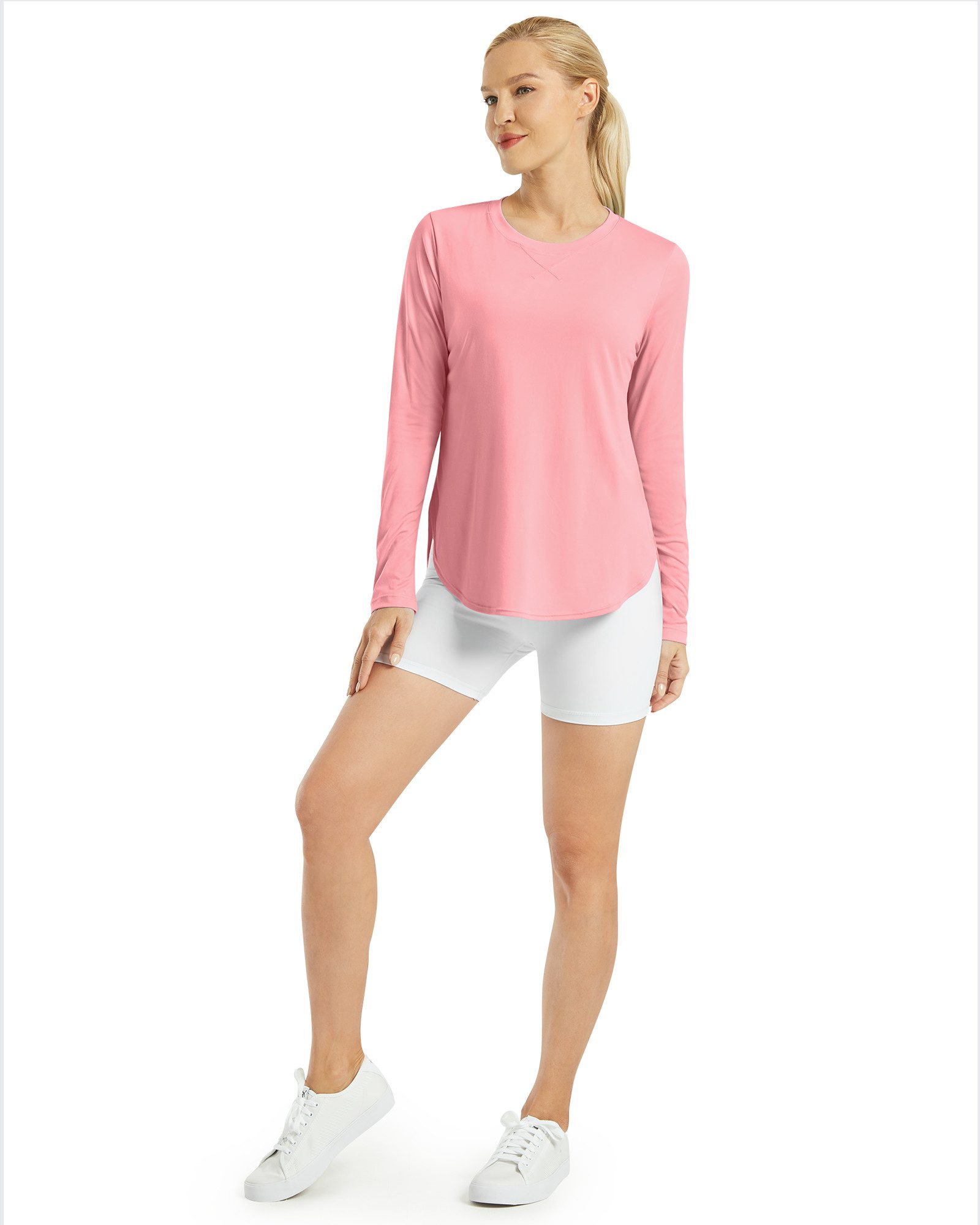 G4Free Langarmshirt Damen Langarmshirt UPF 50+ Atmungsaktiv Trainingsshirt UPF 50+ UV-Schutz,Schnelltrocknend,Atmungsaktiv, Hohe Seitenschlitze