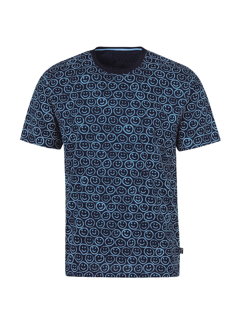 Trigema T-Shirt TRIGEMA T-Shirt mit freundlichem Smiley-Muster (1-tlg)