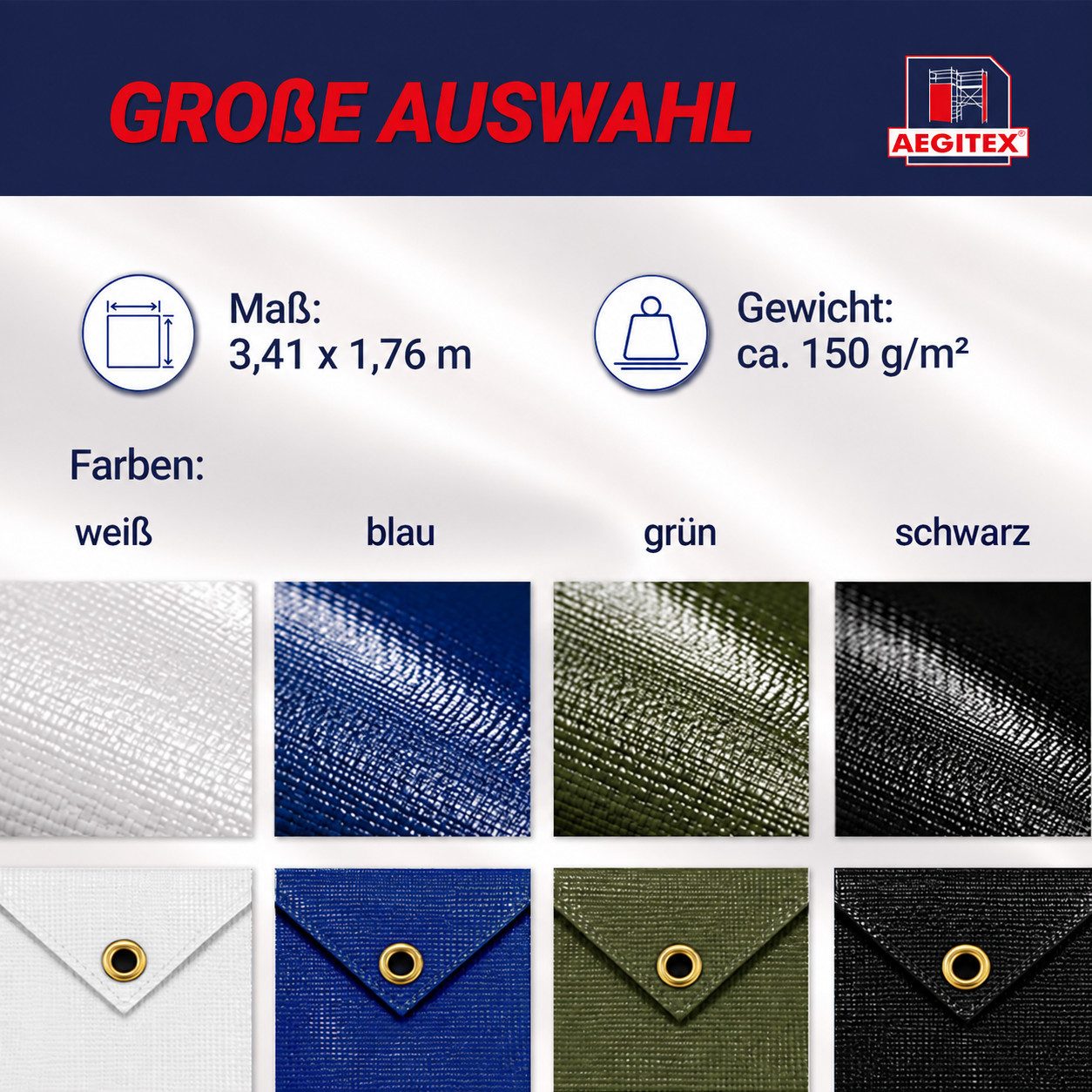 AEGITEX Schutzplane Bauzaunplane Sichtschutz Zaunblende Plane blickdicht (1-St) – Bild 3 von 5