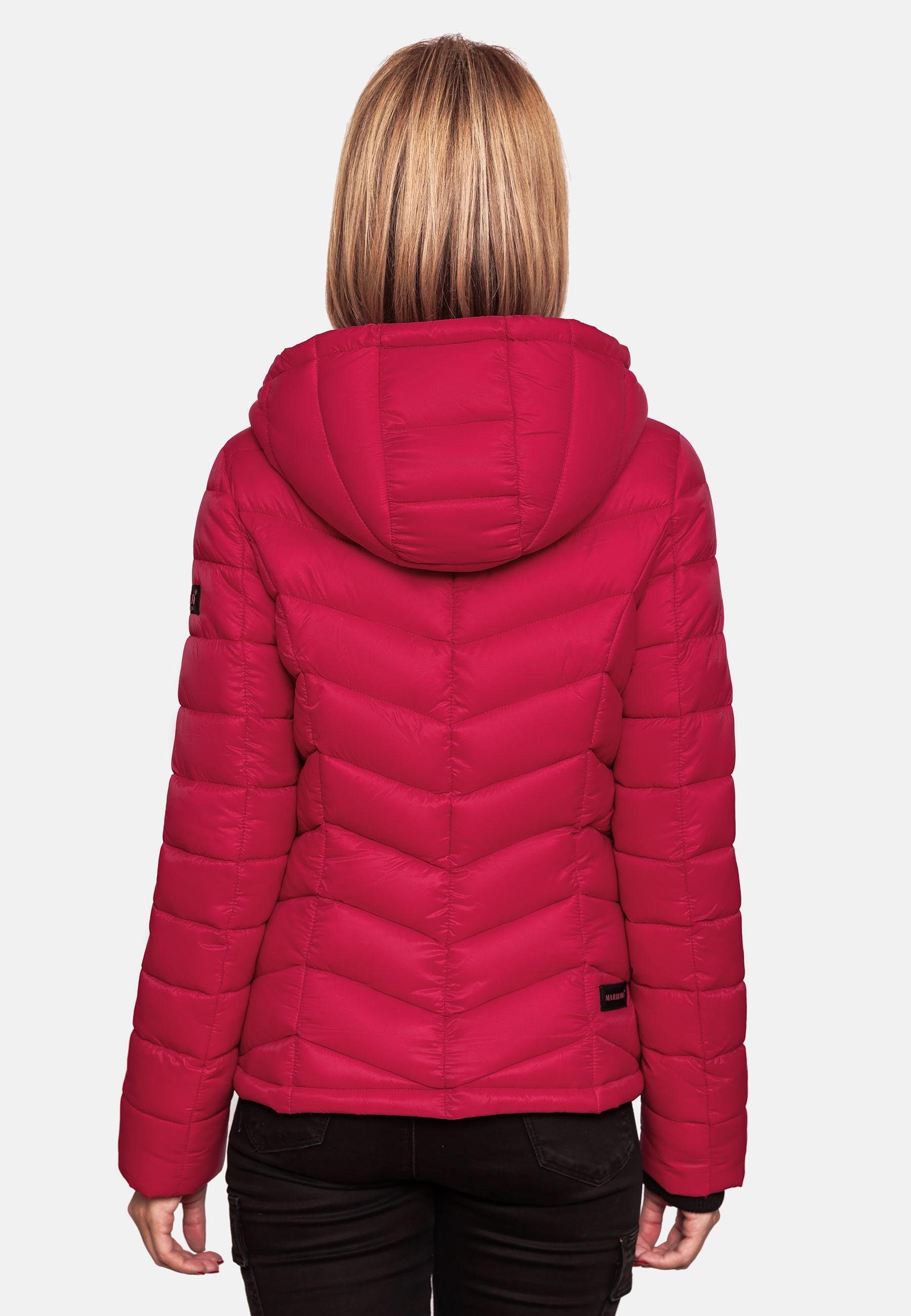 Kapuze neonpink ultraleichte Übergangsjacke Kuala Marikoo Steppjacke mit