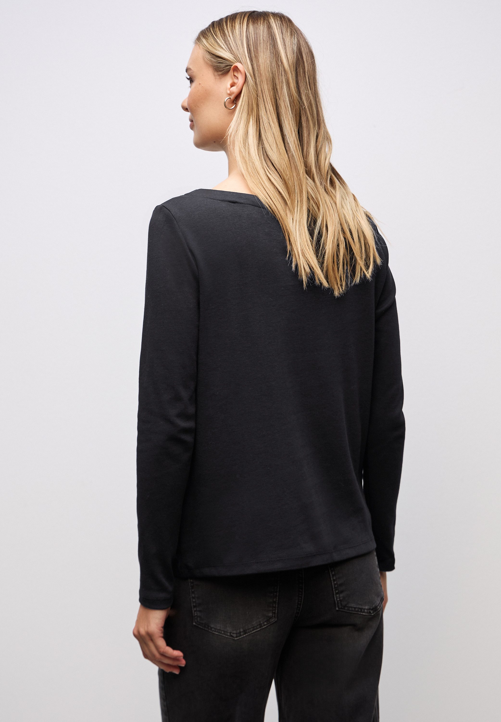 STREET ONE Langarmshirt mit Print, Wording Print im Leo-Look günstig online kaufen