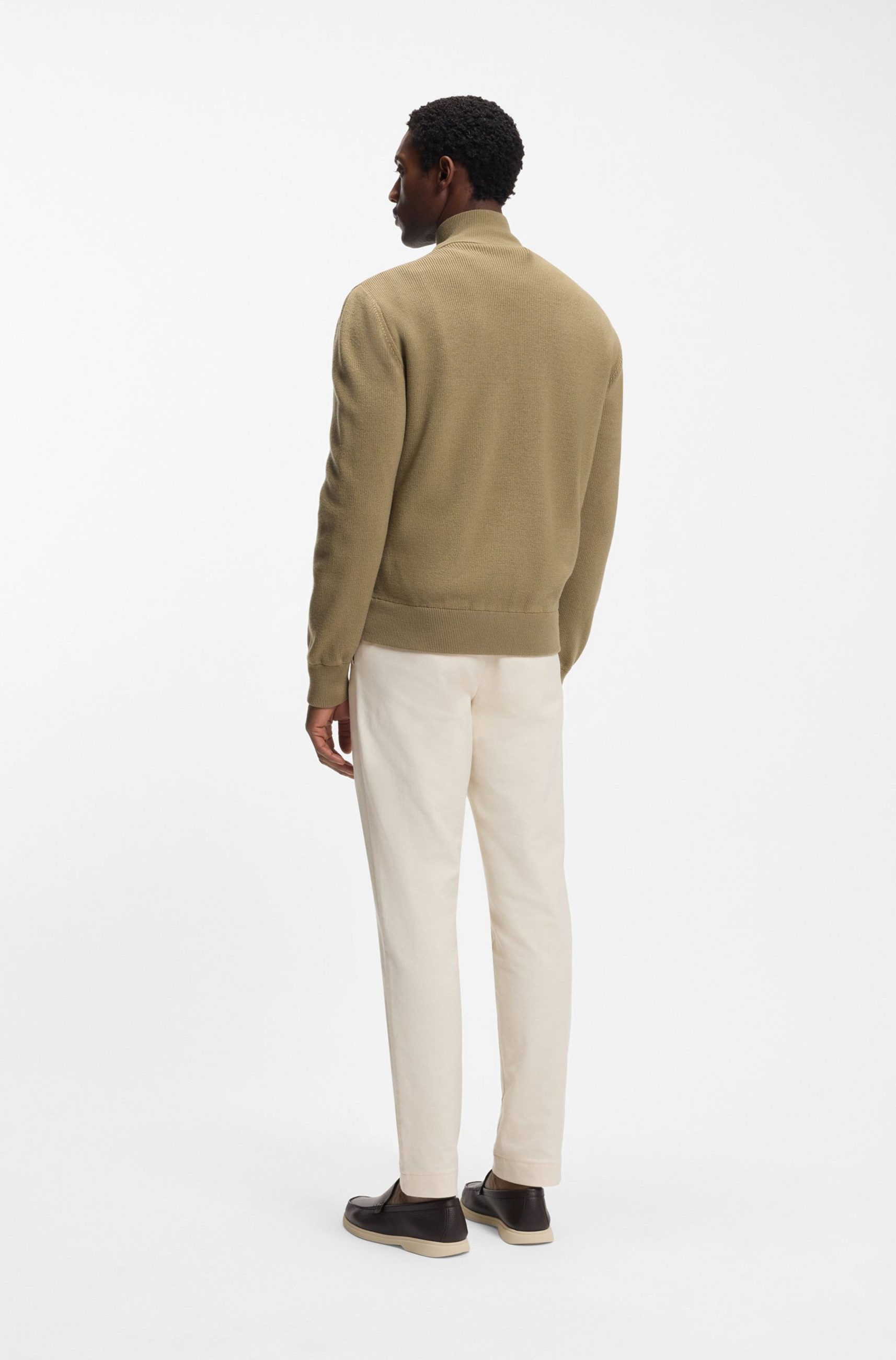 BOSS Strickjacke C-Ubon aus Wolle mit gesteppter Vorderseite (1-tlg)