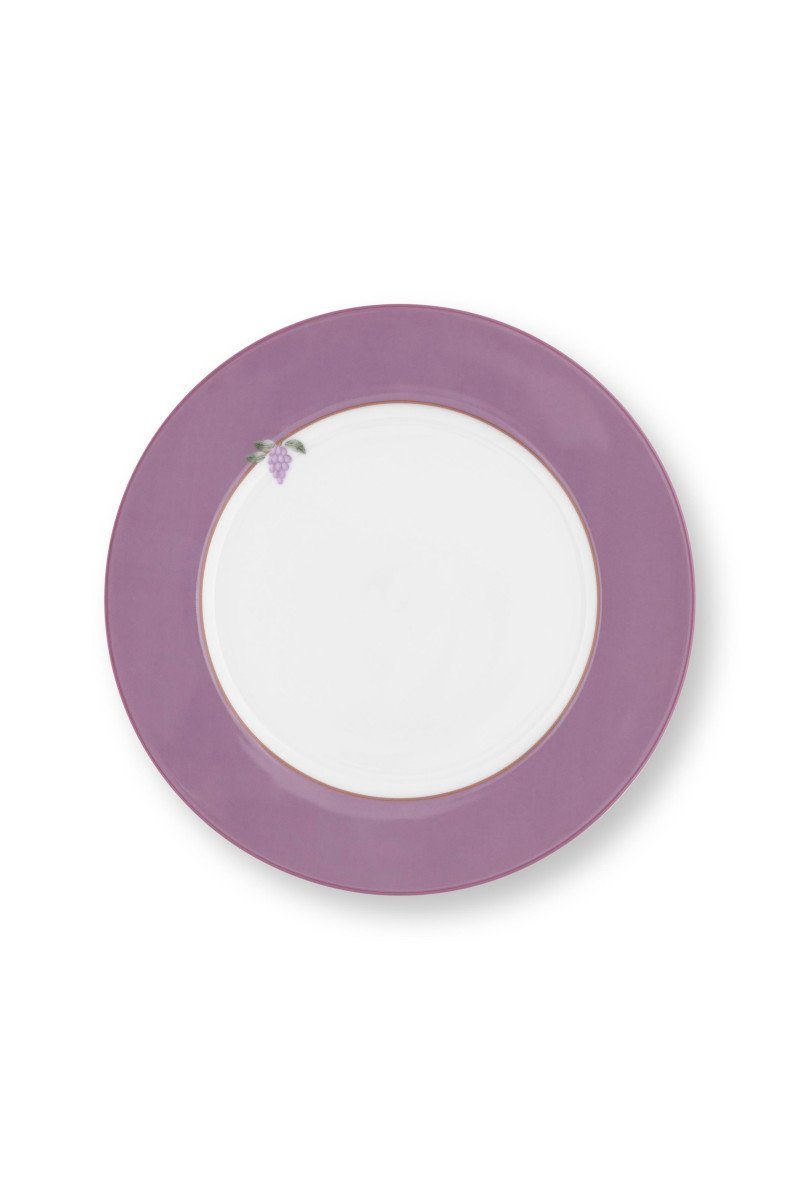 PiP Studio Frühstücksteller Lily&Lotus Frühstücksteller weiss/lila 21cm, Plate Lily&Lotus Uni Lilac 21cm