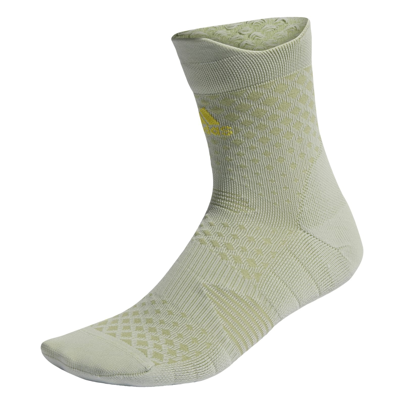 Laufsocken Crew Run x 4D linengrün - 1 Paar