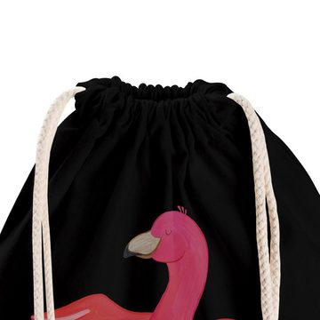 Mr. & Mrs. Panda Sporttasche Flamingo Yoga - Schwarz - Geschenk, Sporttasche, Beutel, Yogapose, St (1-tlg), Umweltfreundlich