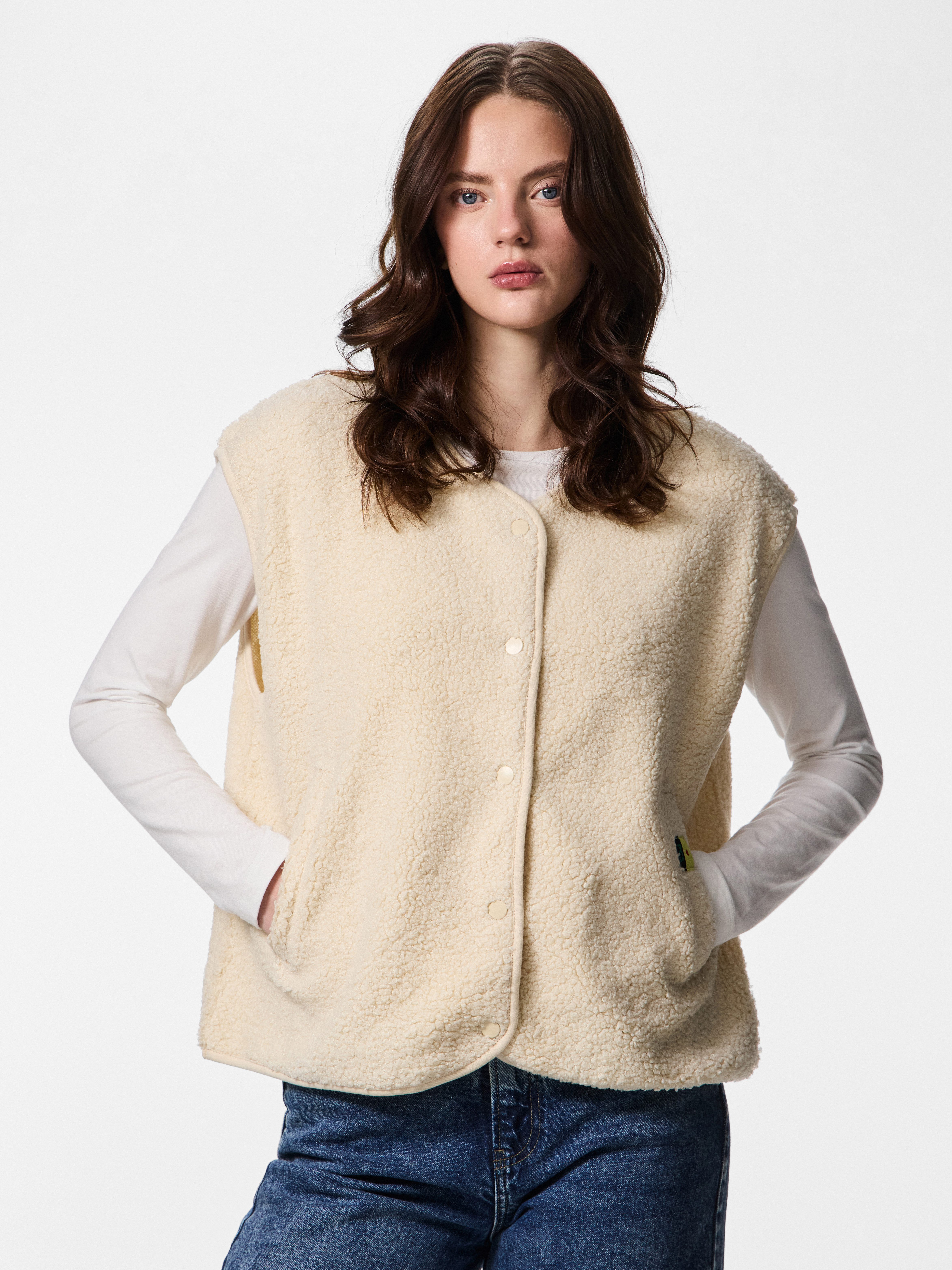pieces Plüschweste PCKATTY TEDDY VEST NOOS BC Kunstfaser