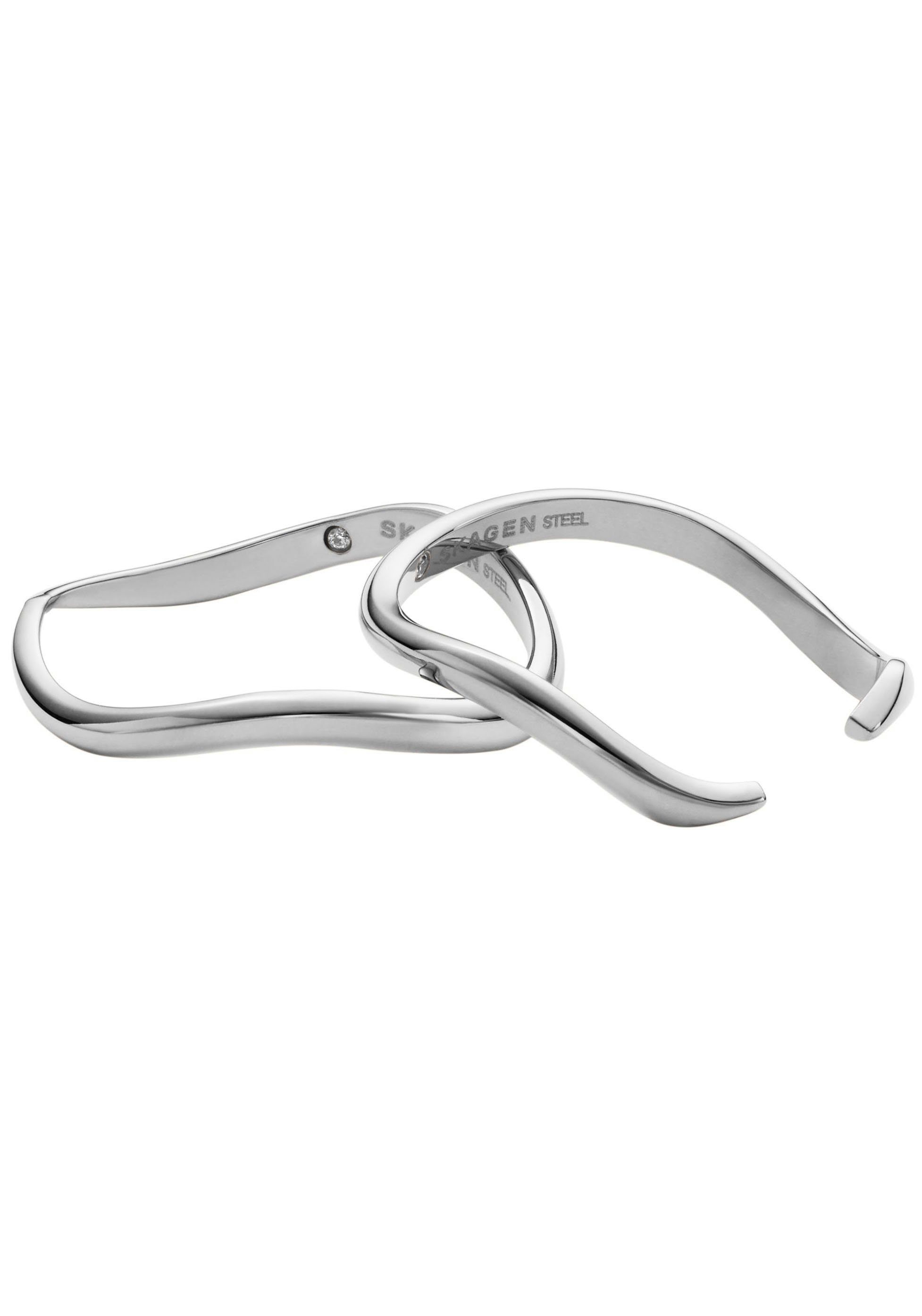 SKAGEN Ring-Set Schmuck Edelstahl KARIANA ESSENTIAL WAVES (Set, 2-tlg)