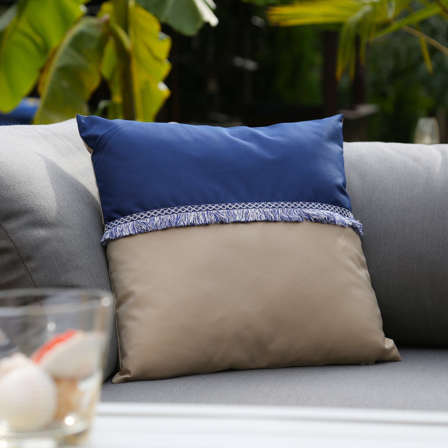 MARELIDA Dekokissen »Garten Kissen wasserabweisend Outdoor Außen Lounge  Dekokissen blau beige 44cm« online kaufen | OTTO
