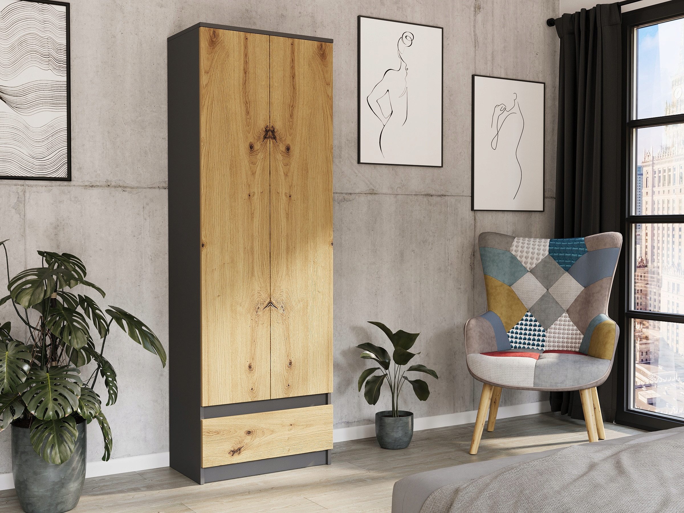 Home Collective Kleiderschrank mit 2 Türen, günstig online kaufen