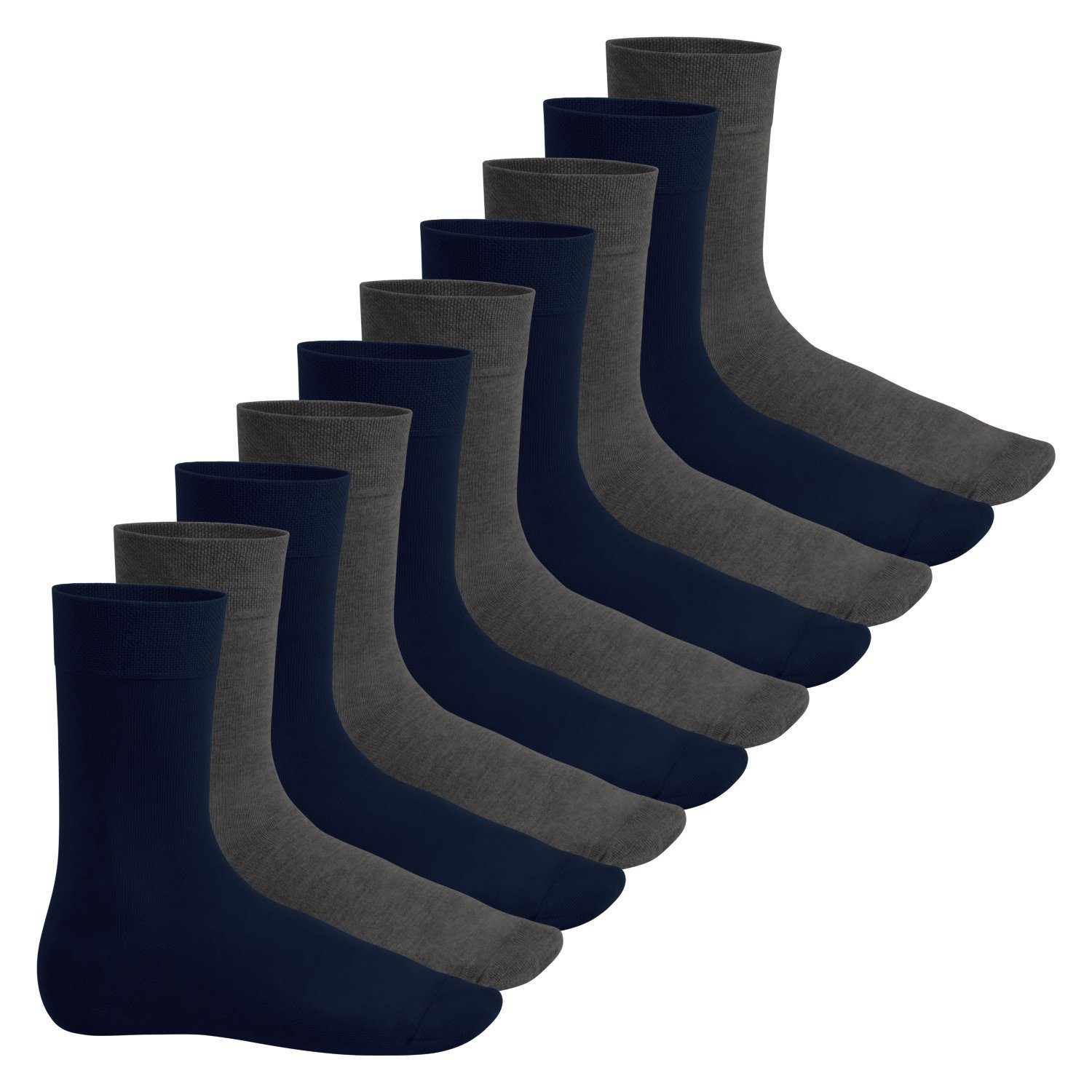 Footstar Basicsocken Everyday! Herren & Damen Socken (10 Paar) mit Baumwolle Marine-Anthra