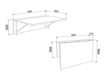 Rodnik Klapptisch Tina, Wandtisch, Computertisch, Bürotisch klappbar