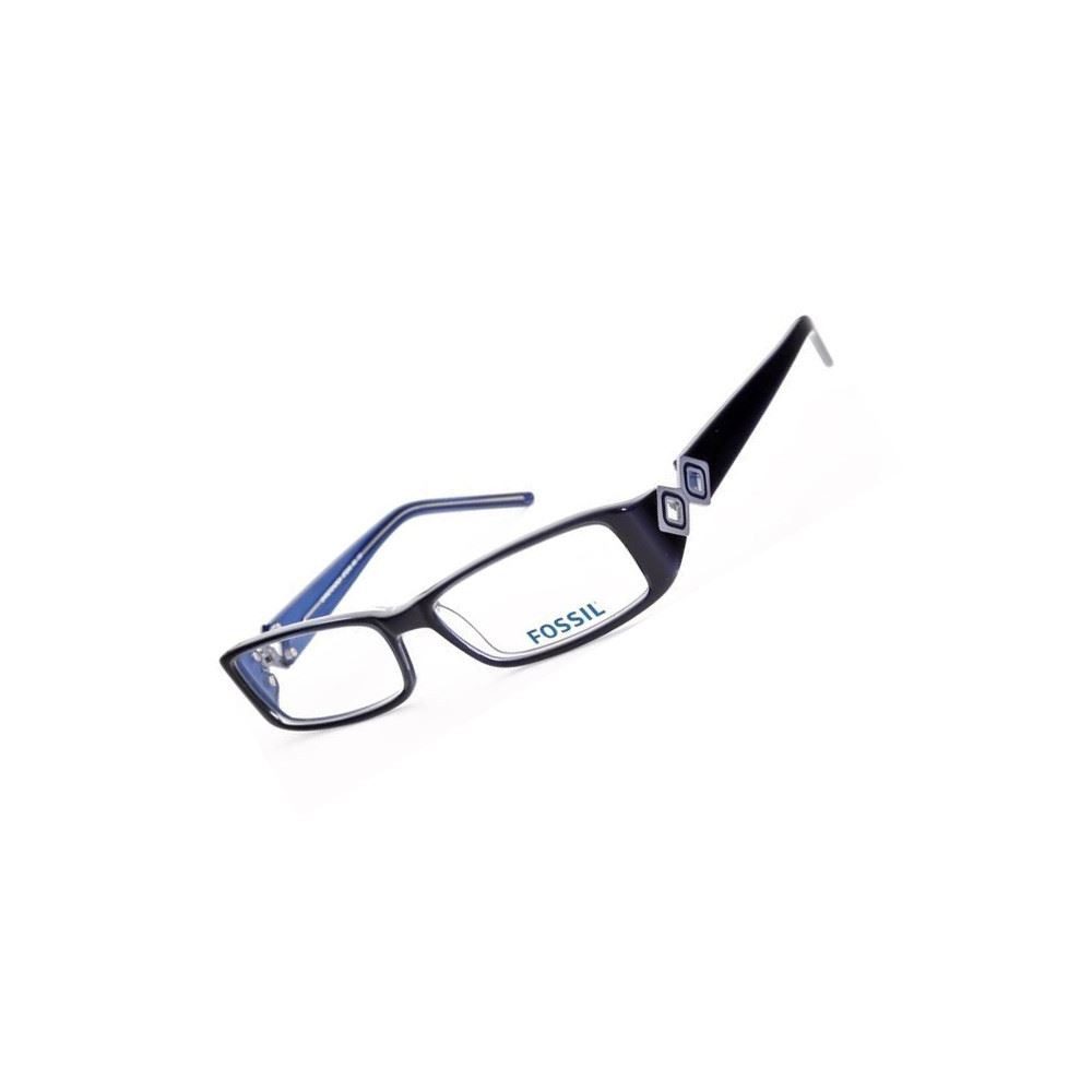 Fossil Brillengestell Korrektionsfassung Brille Kunststoff Blau 52/16/130 - OF2063400, Kunststoff