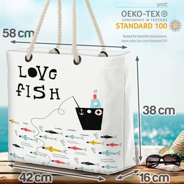 VOID Strandtasche (1-tlg), Love Angeln Fische Meer Angeln Fische Meer Skandinavisches Design Sch