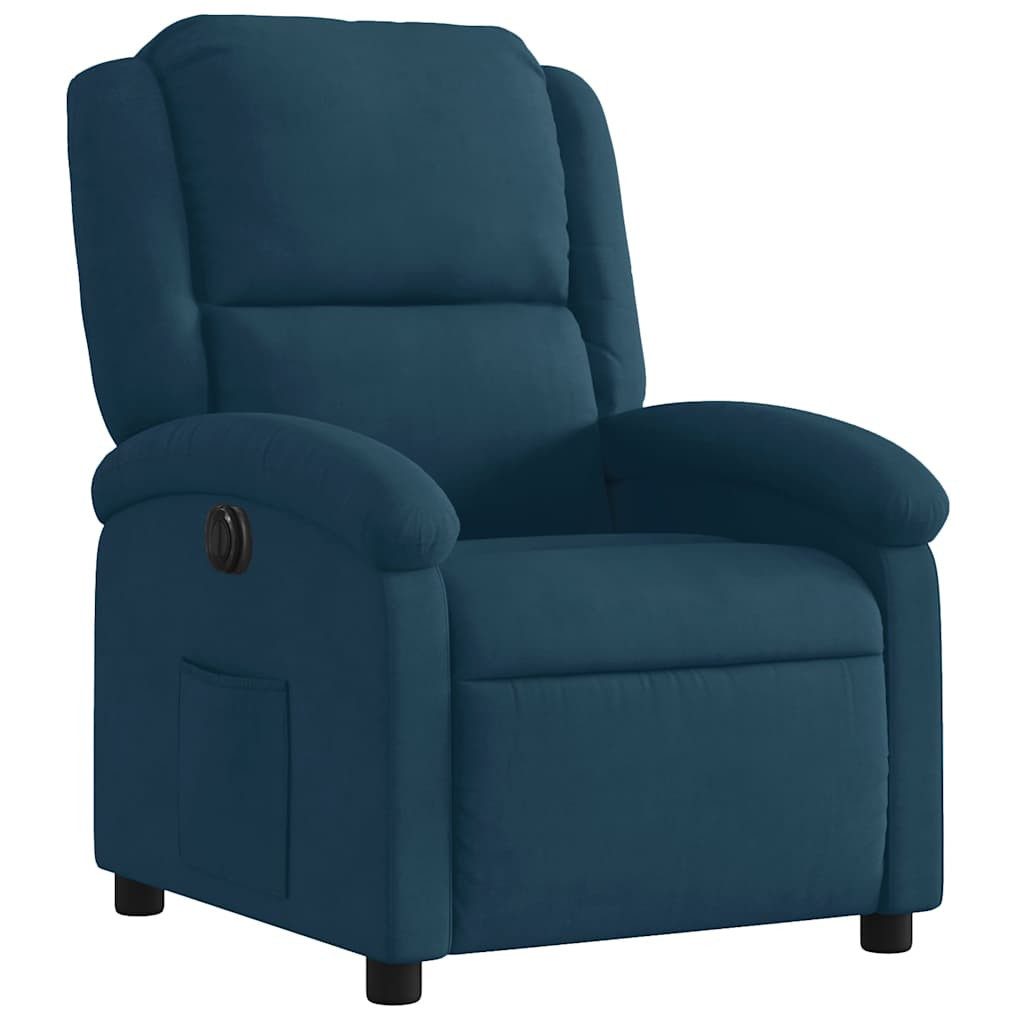 vidaXL Sessel Relaxsessel Elektrisch Blau Samt (1-St)