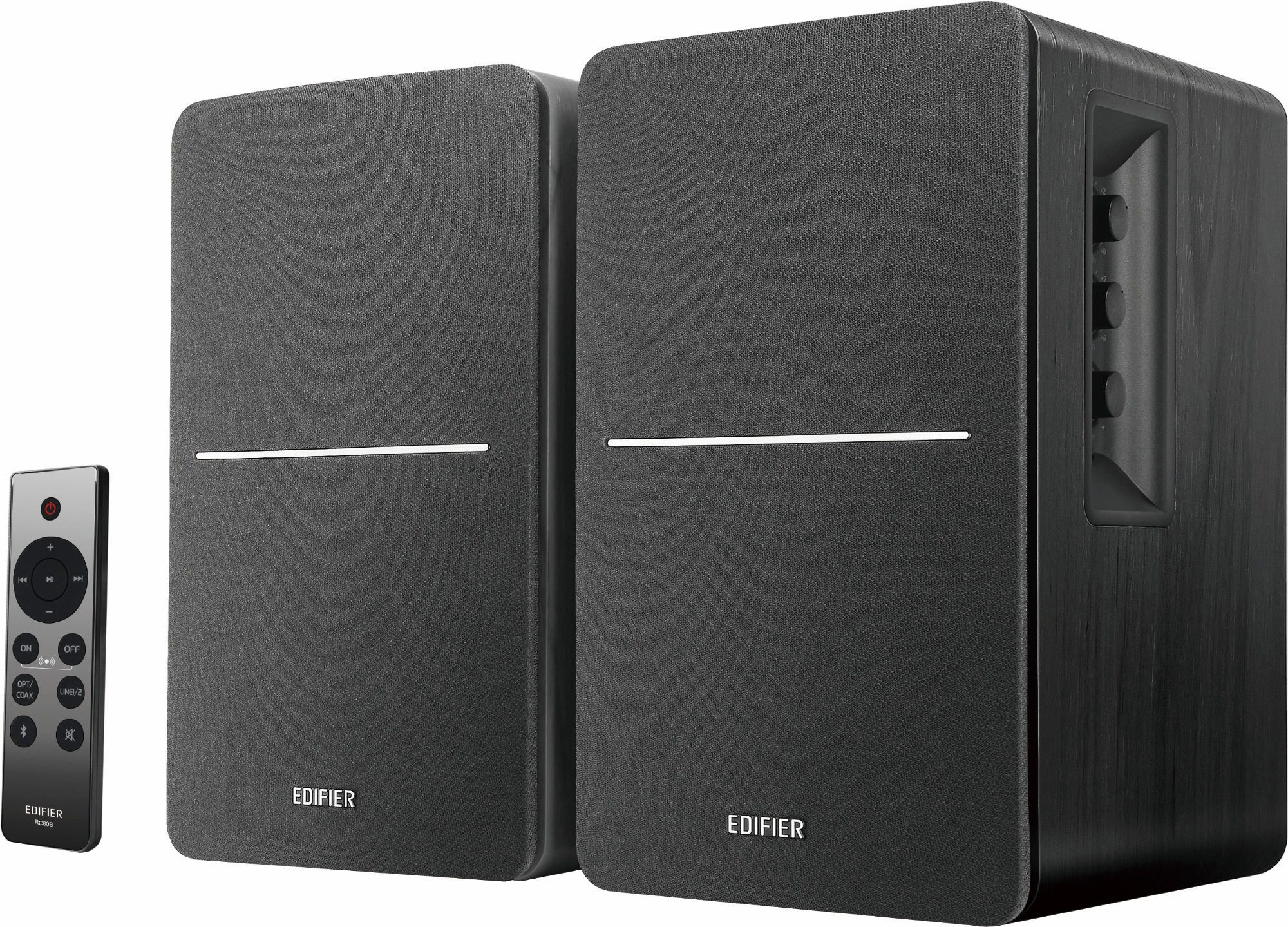 Edifier® Edifier Studio R1280DBs 2.0 Black Lautsprechersystem 2.0 (42 W, mit Fernbedienung und Subwoofer-Ausgang)