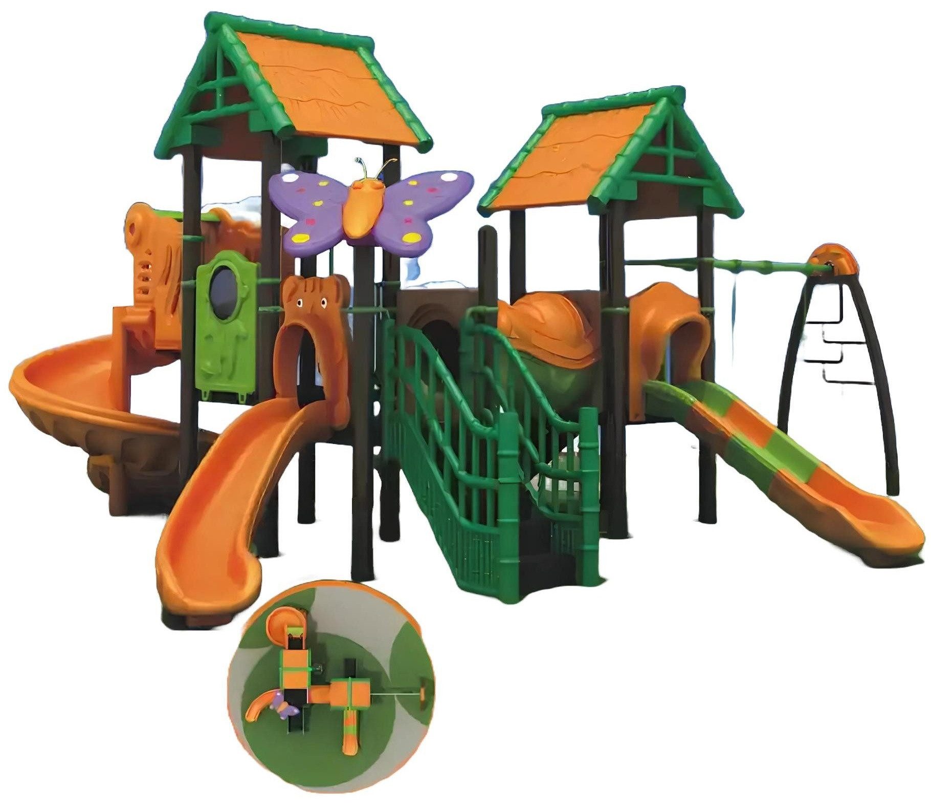 Xlmoebel Spielturm Kunststoffspielplatz für Kinder mit vielseitigen Spielmöglichkeiten, Hergestellt in Europa