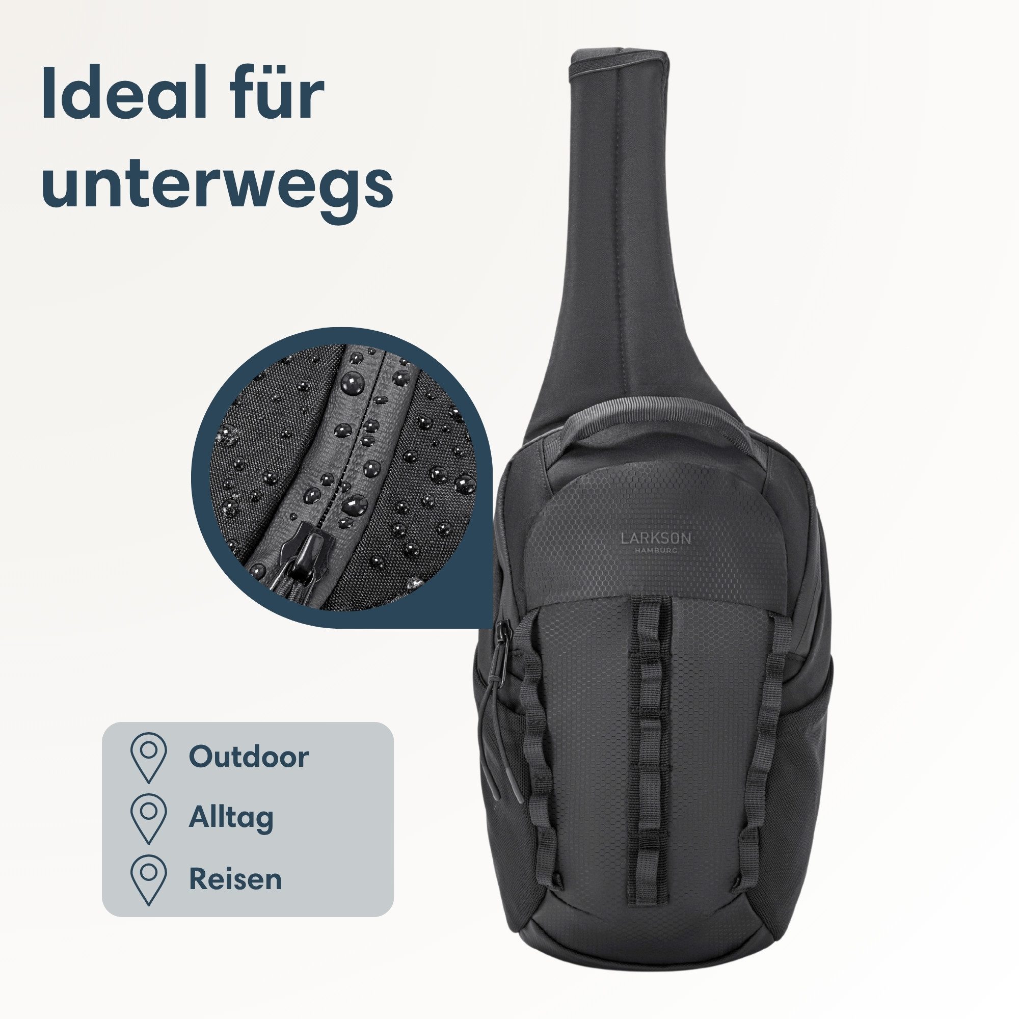 LARKSON Umhängetasche Klint Sling Bag 4 L, Funktionale Umhängetasche, Schultertasche für Wandern, Radfahren, Reisen, Outdoor