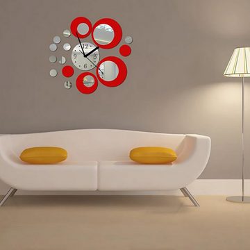 Novzep Wanduhr 3D-DIY-Wanduhr, rahmenloser Acrylspiegel-Wandaufkleber, (für Zuhause, Wohnzimmer, Schlafzimmer, Büro, Dekoration)