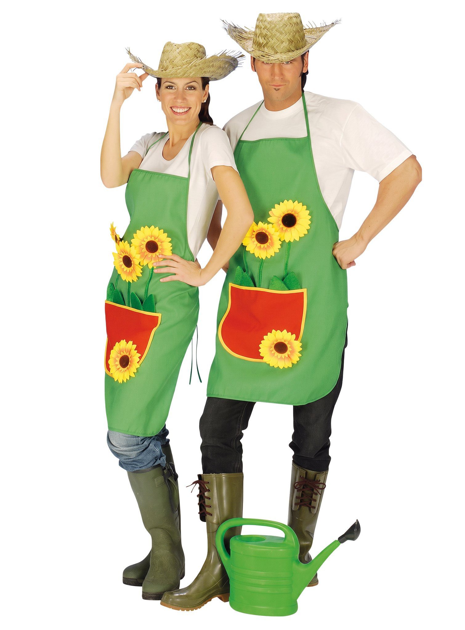 Metamorph Kostüm Gartenschürze - Gärtner Karnevalskostüm Fasching, Blümchen-Schürze für Gärtner und Floristen