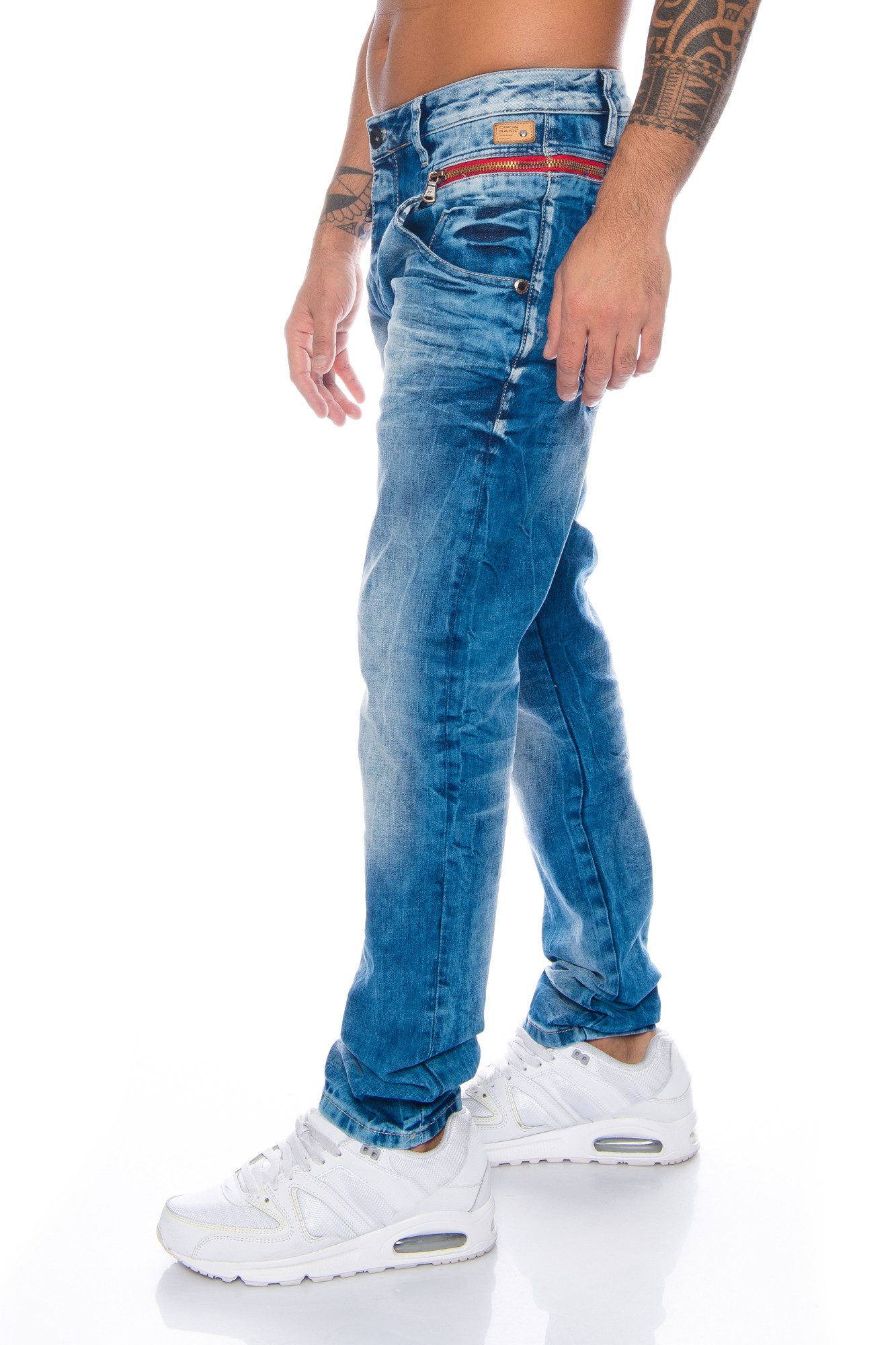 Cipo & Baxx Slim-fit-Jeans Herren Jeans hose mit modischem Design und Stret günstig online kaufen
