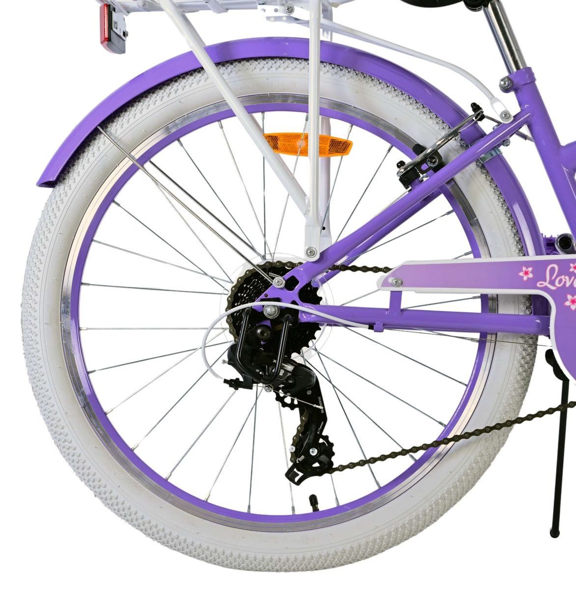 Volare Kinderfahrrad 24 ZOLL Kinder Mädchen Fahrrad Kinderfahrrad Rad LOVELY 7 Gänge 24125, 7 Gang Shimano, Kettenschaltung, 7 Gänge, Korb, Seitenständer, Gepäckträger