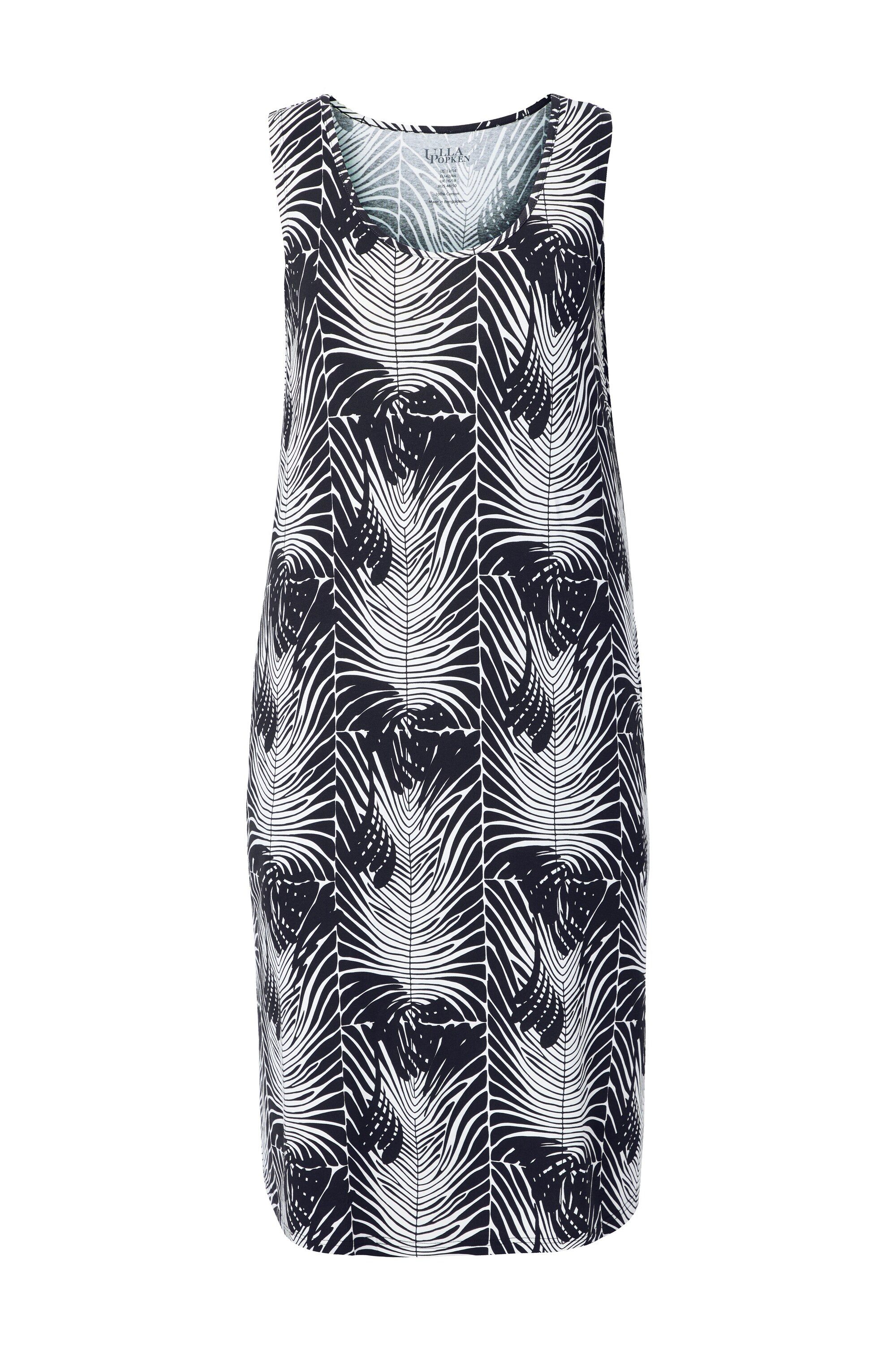 Ulla Popken Maxikleid Midikleid A-Linie Rundhals ärmellos Taschen