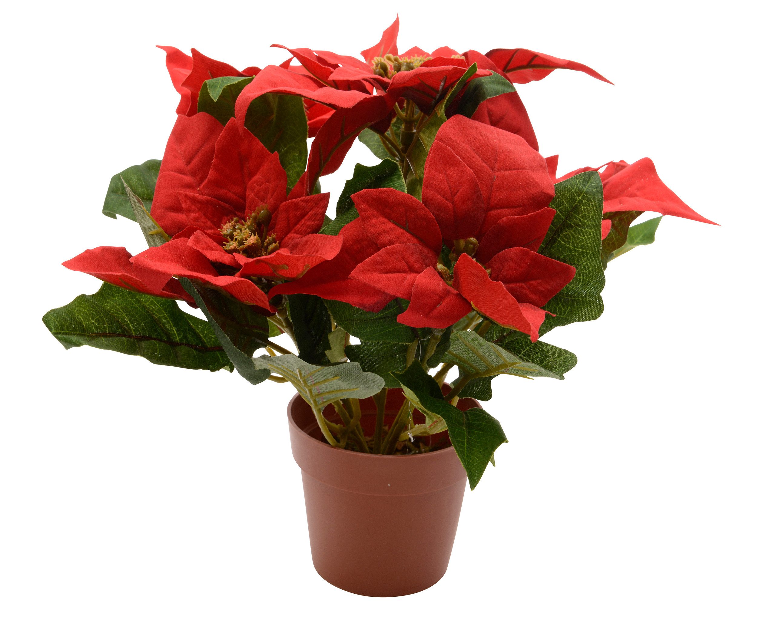 Winterliche Kunstpflanze, Kaemingk, Weihnachtsstern künstlich 27cm im Topf Rot
