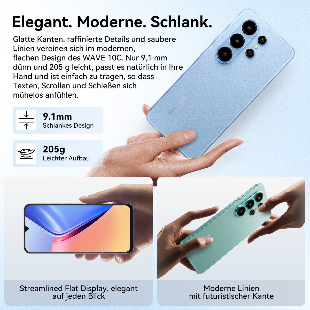 blackview Blackview Android 16 6,88'' 5000mAh 32MP 6GB+128GB Dual SIM Smartphone (6.88 Zoll, 32 GB Speicherplatz, 32 MP Kamera, Fingerabdruck, Dual SIM 4G, Android 16)