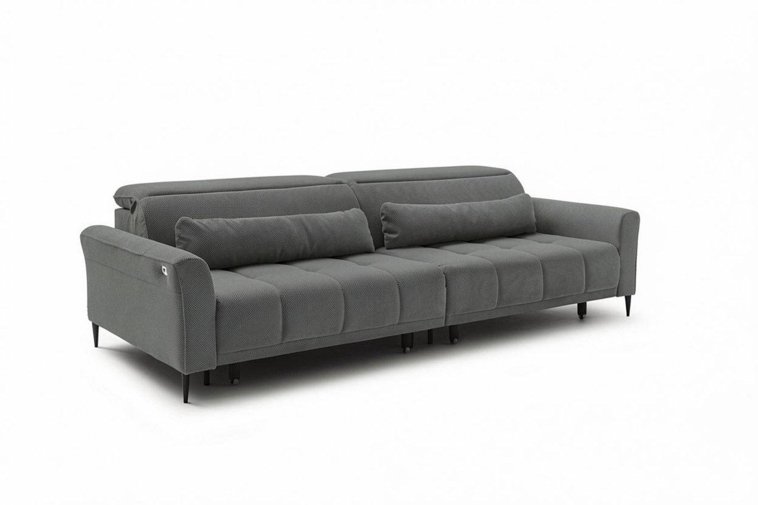 freiraum Big-Sofa Wolve, 2x elektr. Sitzverstellung, 2 Kissen, grau - 280x108x118cm (BxHxT)