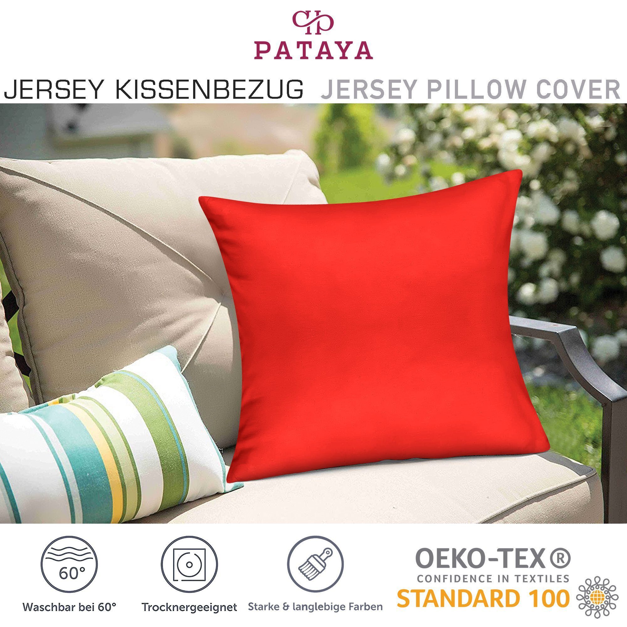 Pataya Kissenbezug 100% Baumwolle, weiche Kopfkissenbezug, Kissenhülle, Kissenbezüge, (2 Stück), Weich und Atmungsaktiv, Jersey, 140 g/m² – Bild 5 von 5