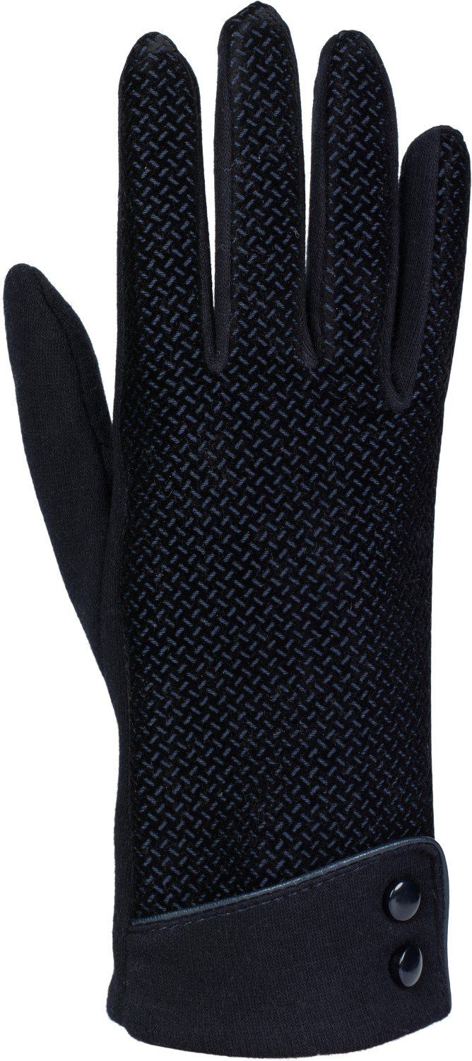 Baumwollhandschuhe Dunkelblau styleBREAKER Riffel Handschuhe weichem mit Muster Touchscreen